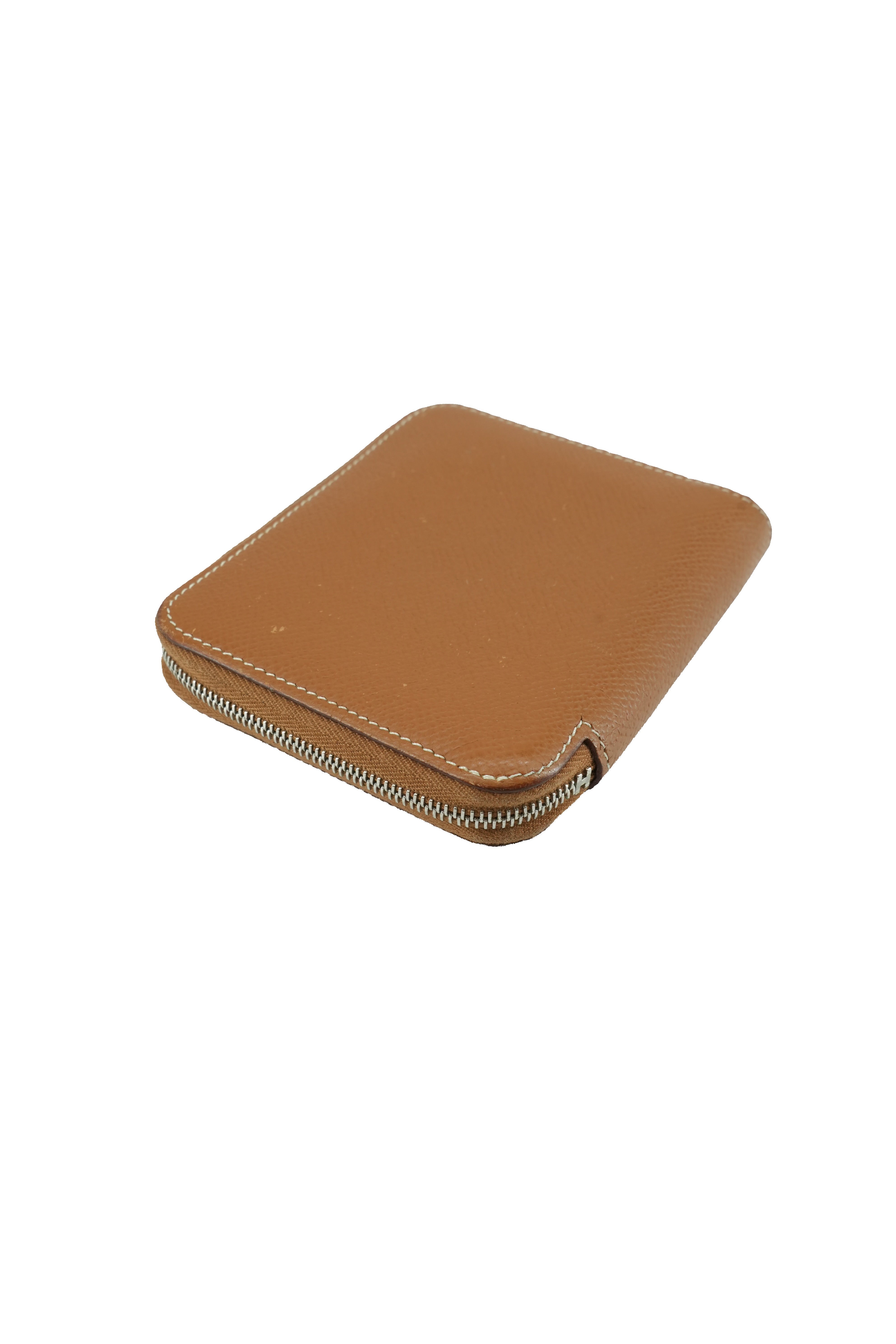 Hermès brown epsom Silkin' Compact wallet Square O