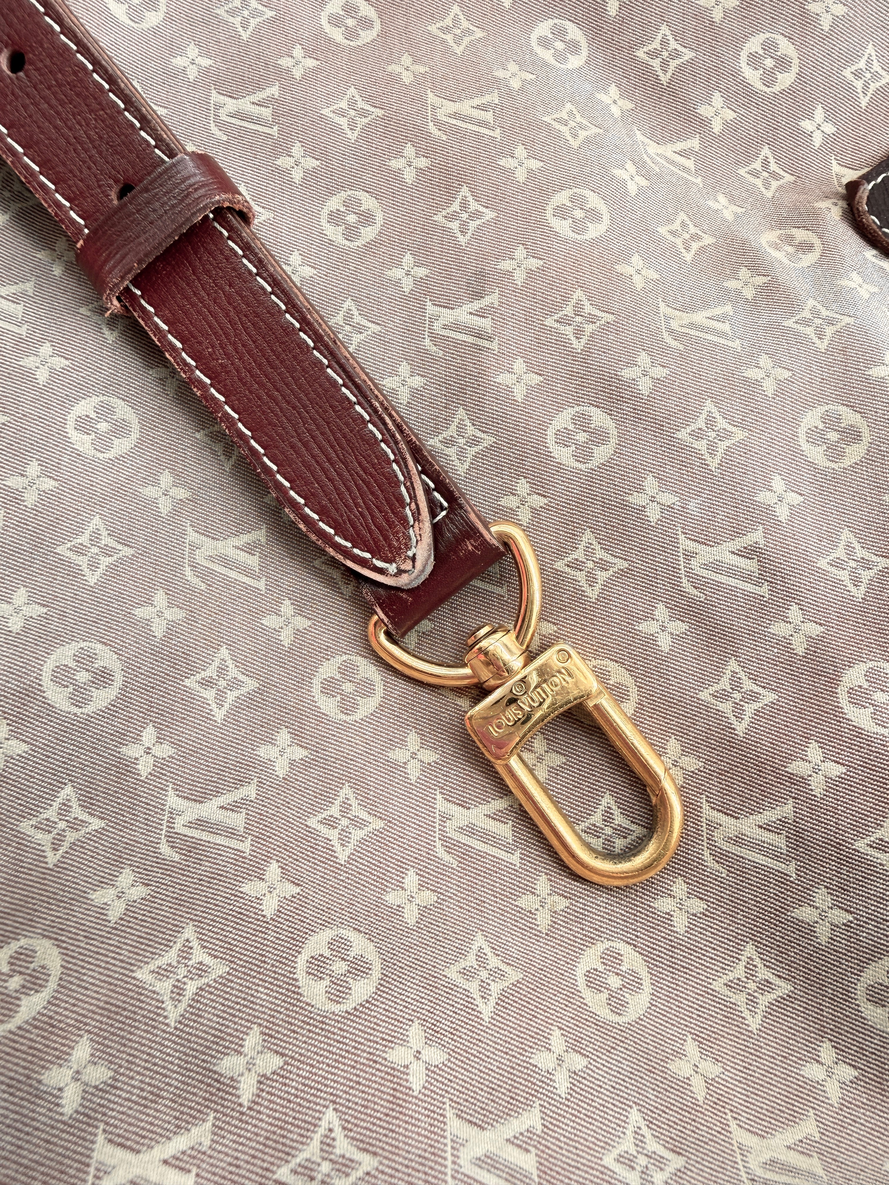 Louis Vuitton monogram Mini Lin burgundy Speedy 45 bandouliere DU4102