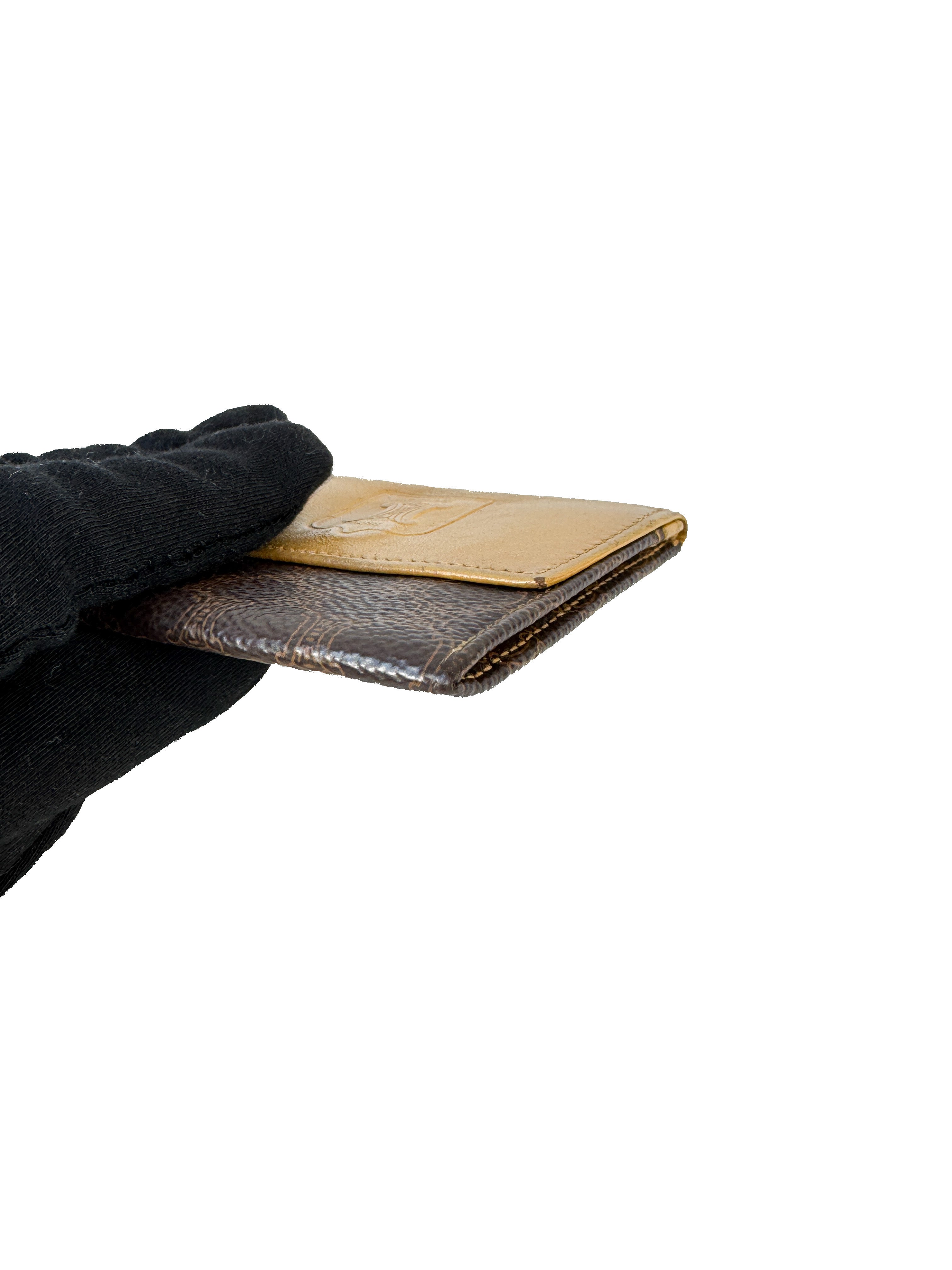 Celine vintage brown macadame coin wallet M14