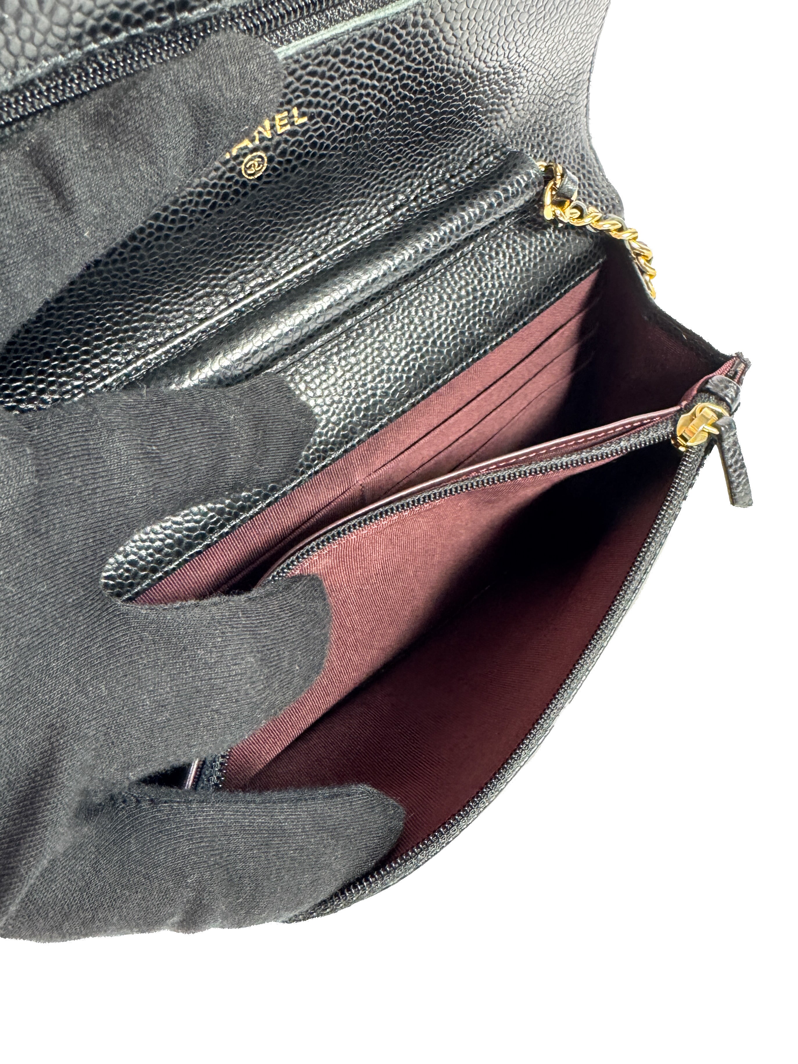 Chanel black caviar leather WOC 26009956