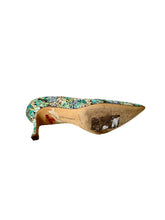 Manolo Blahnik green/blue floral print pumps size 38.5