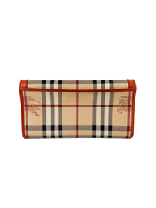 Burberry orange plaid Haymarket check wallet **as is**