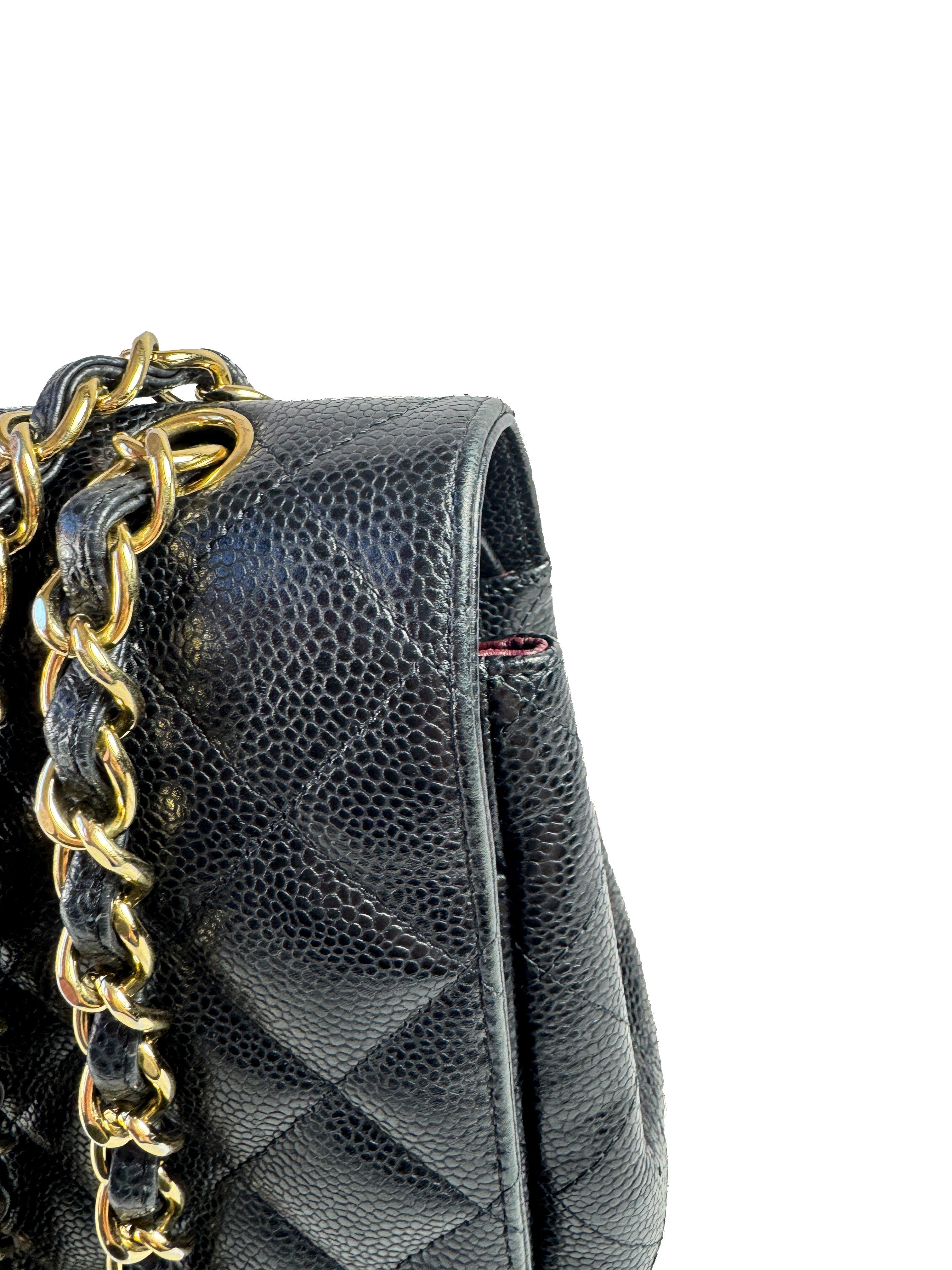 Chanel black maxi double flap Caviar 15369670