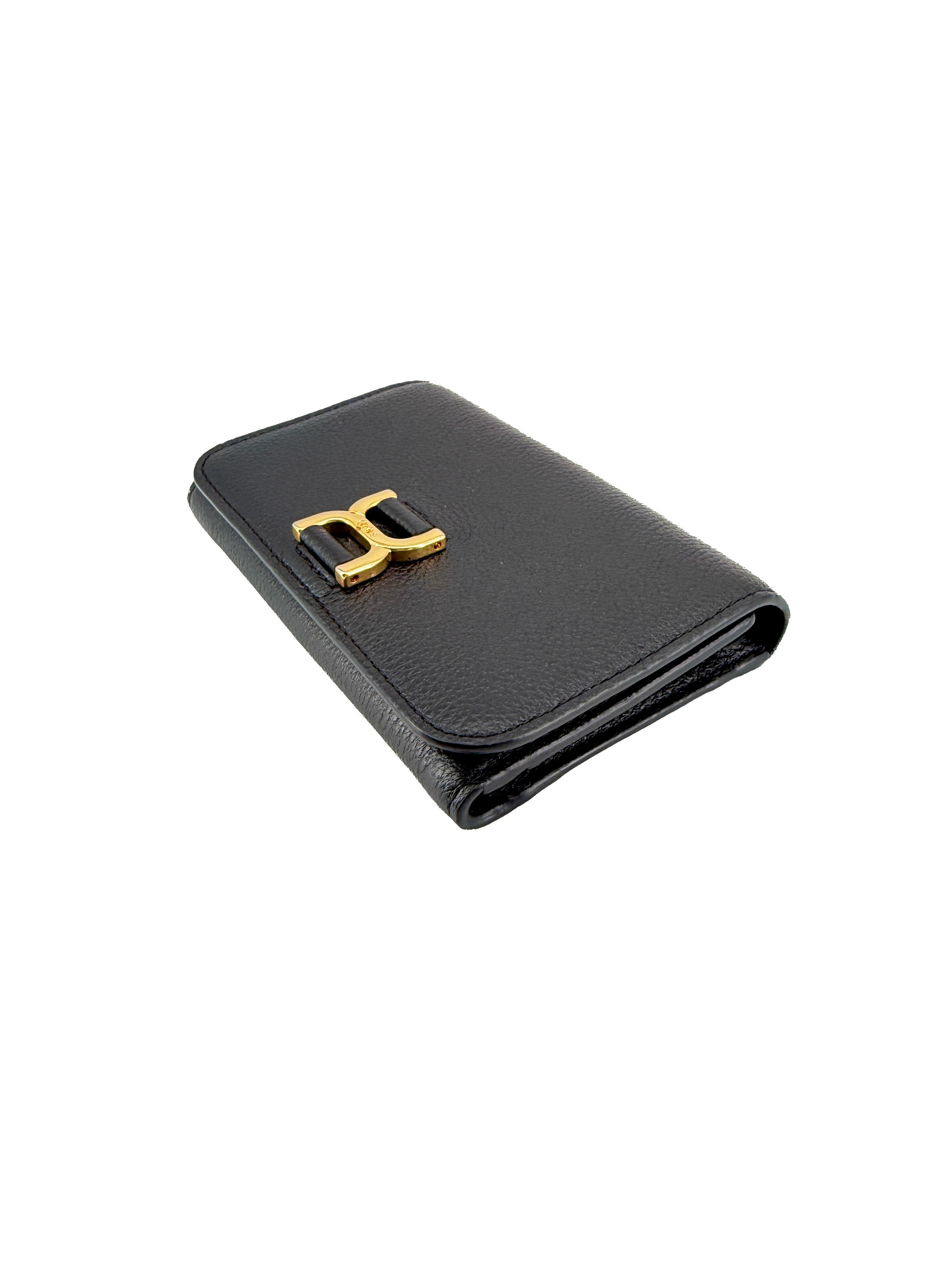 Chloé black leather medium Marcie compact wallet