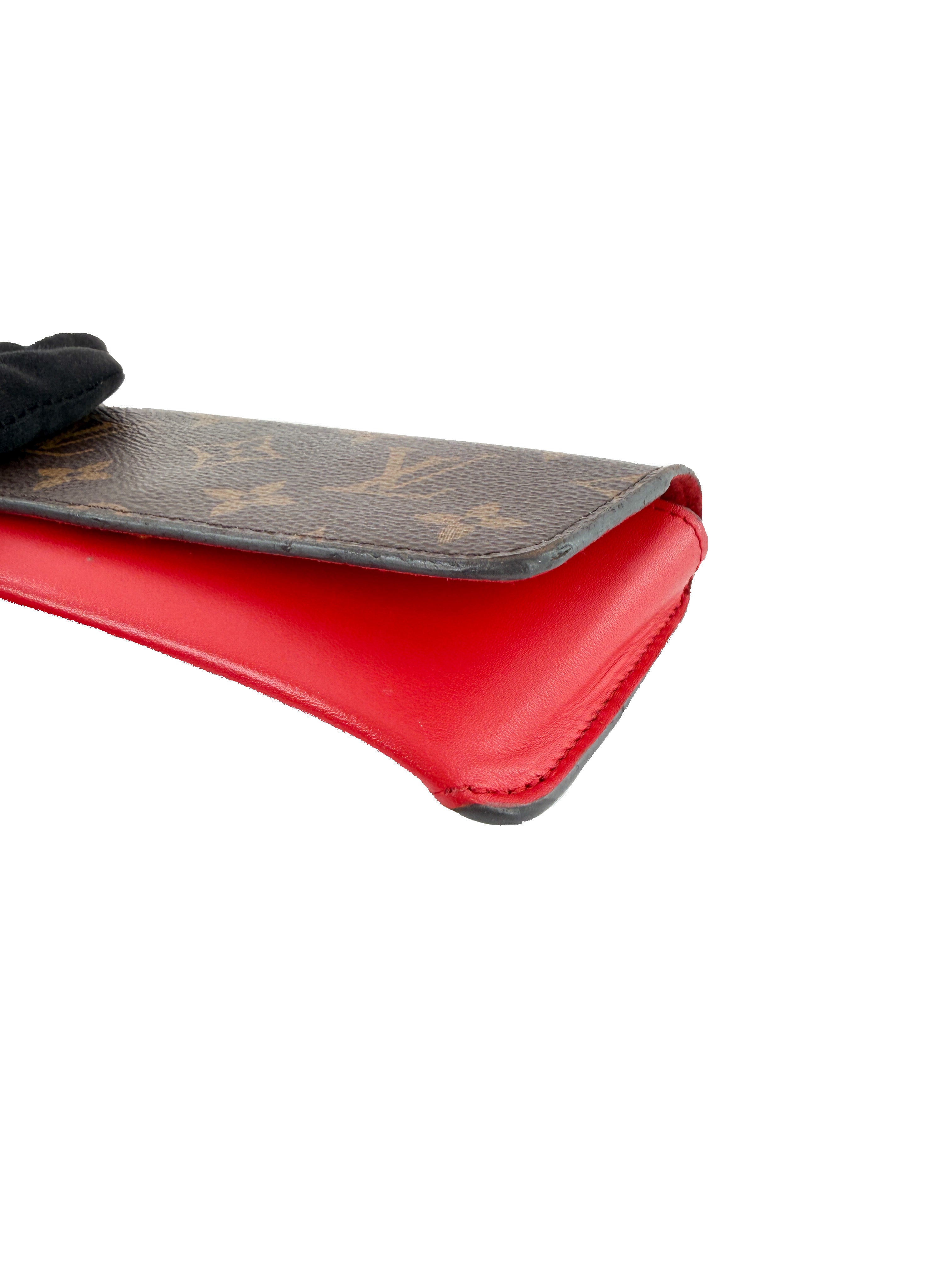 Louis Vuitton monogram red eyeglass case SP4149