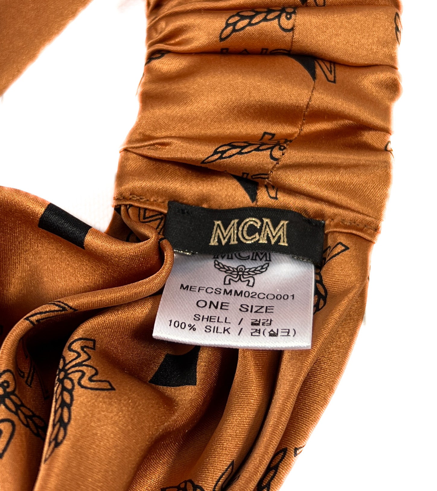 MCM brown signature print headband