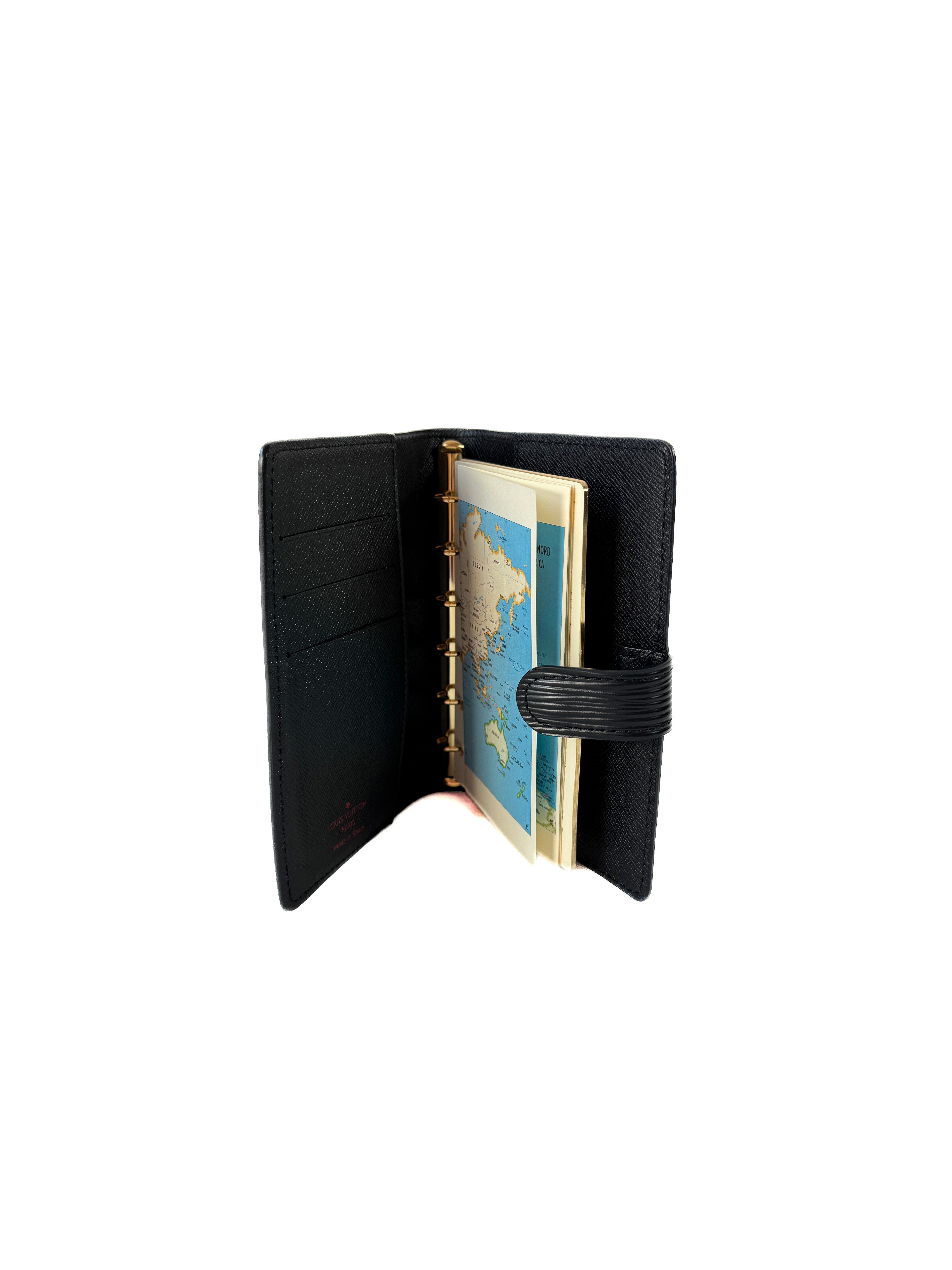 Louis Vuitton black epi agenda PM CA1021