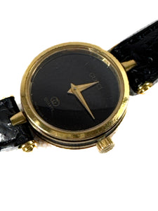 Gucci black/gold embossed leather vintage watch 2000L