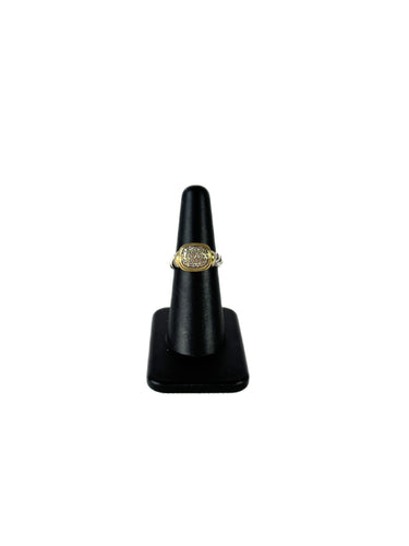 David Yurman Noblesse ring in sterling silver and 18k yellow gold with a pavé diamond