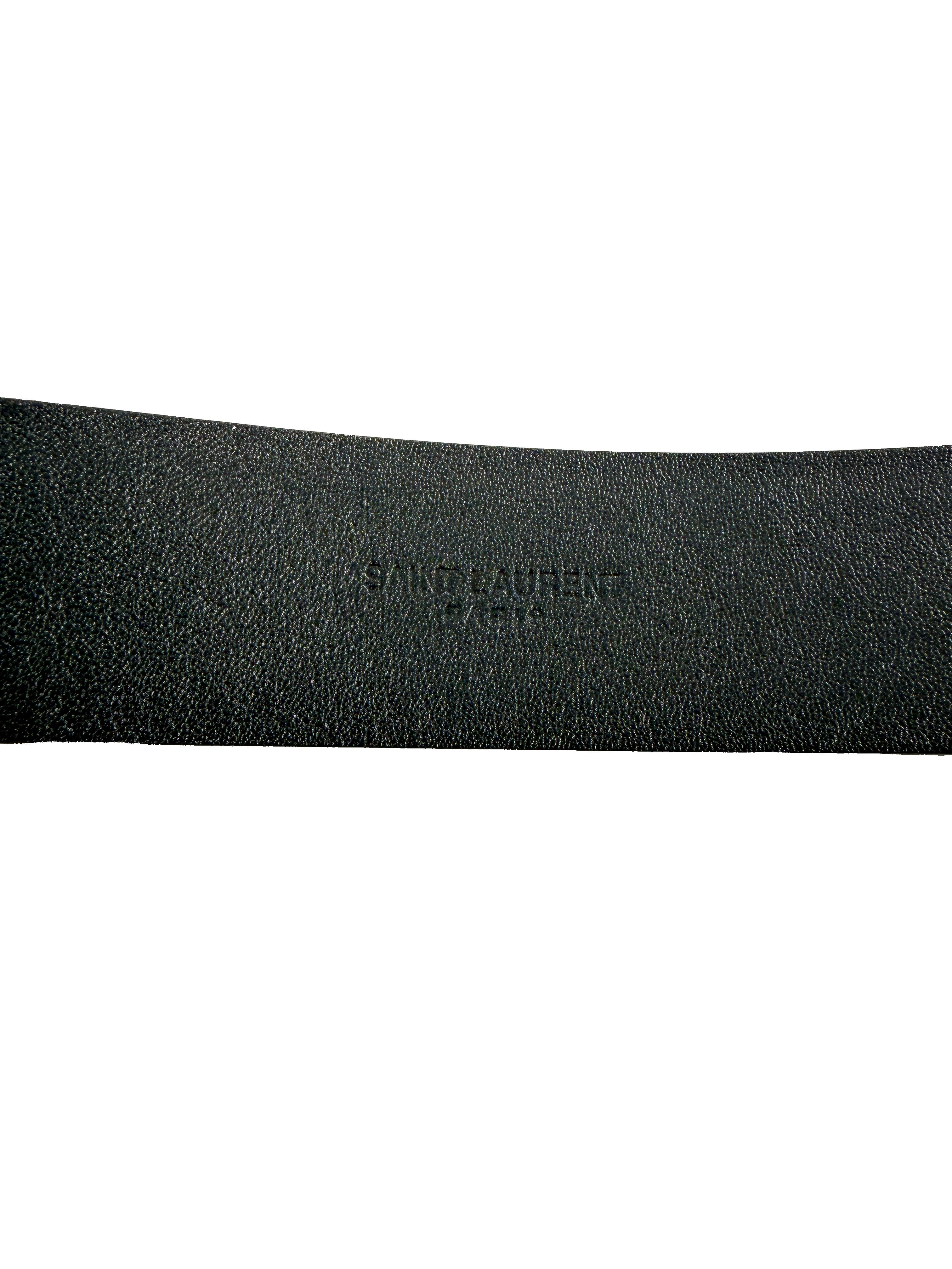 Saint Laurent black patent leather belt size 90