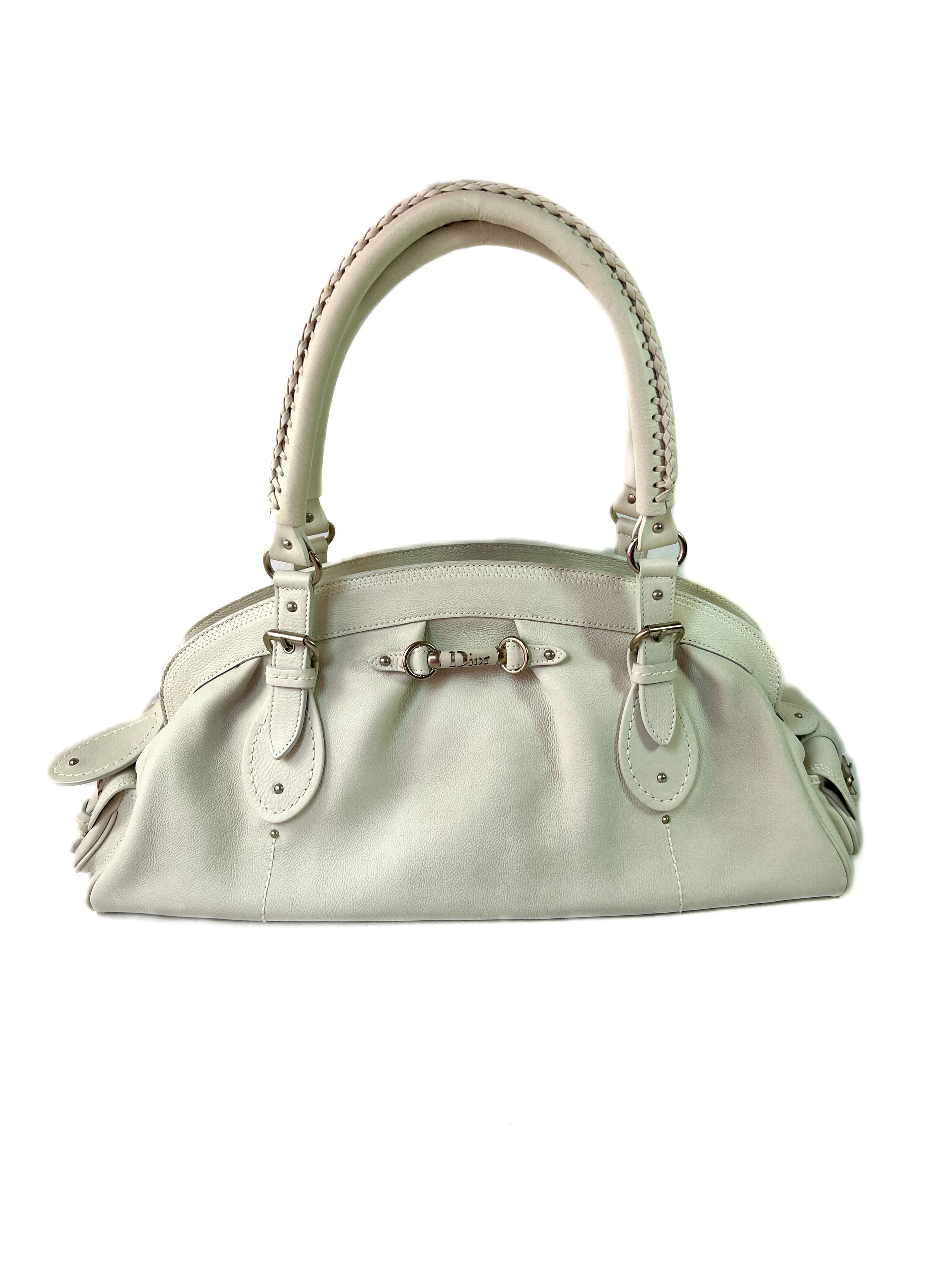 Christian Dior off white leather shoulder bag