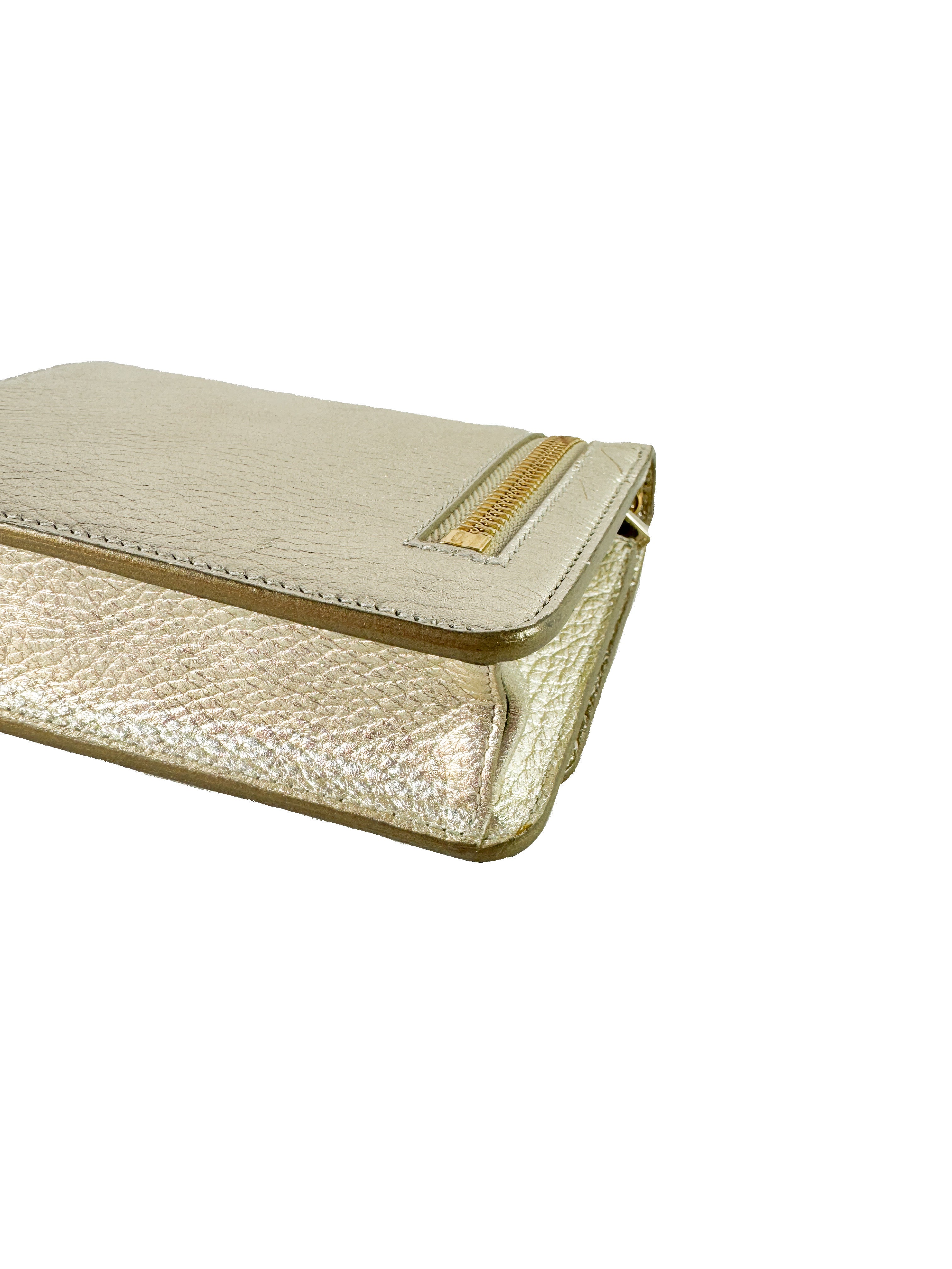Tiffany & Co gold metallic leather wristlet - My Girlfriend's Wardrobe LLC