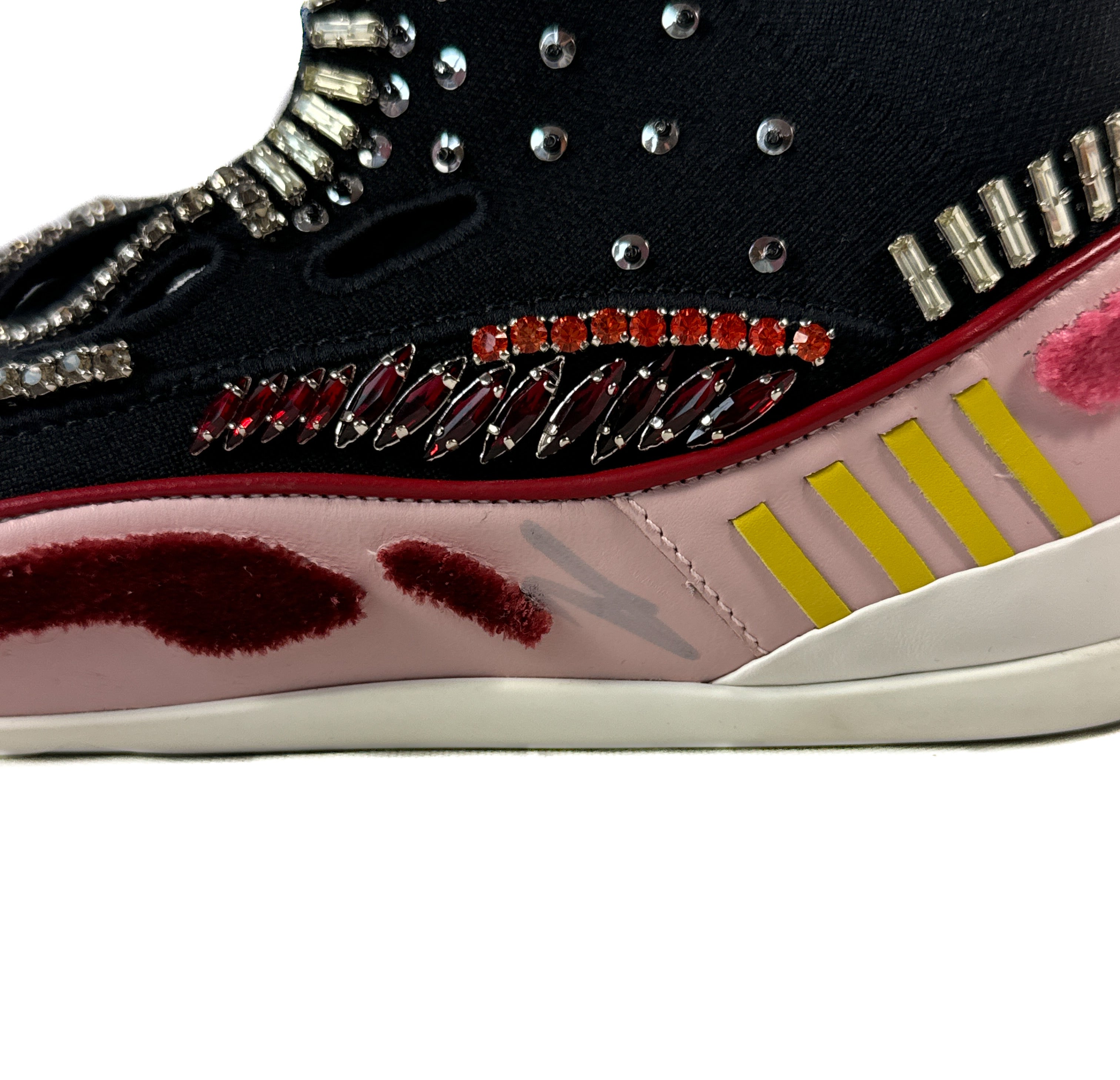 Valentino Garavani Calfskin Crystal Odissey Sock Sneakers size 39 BOX