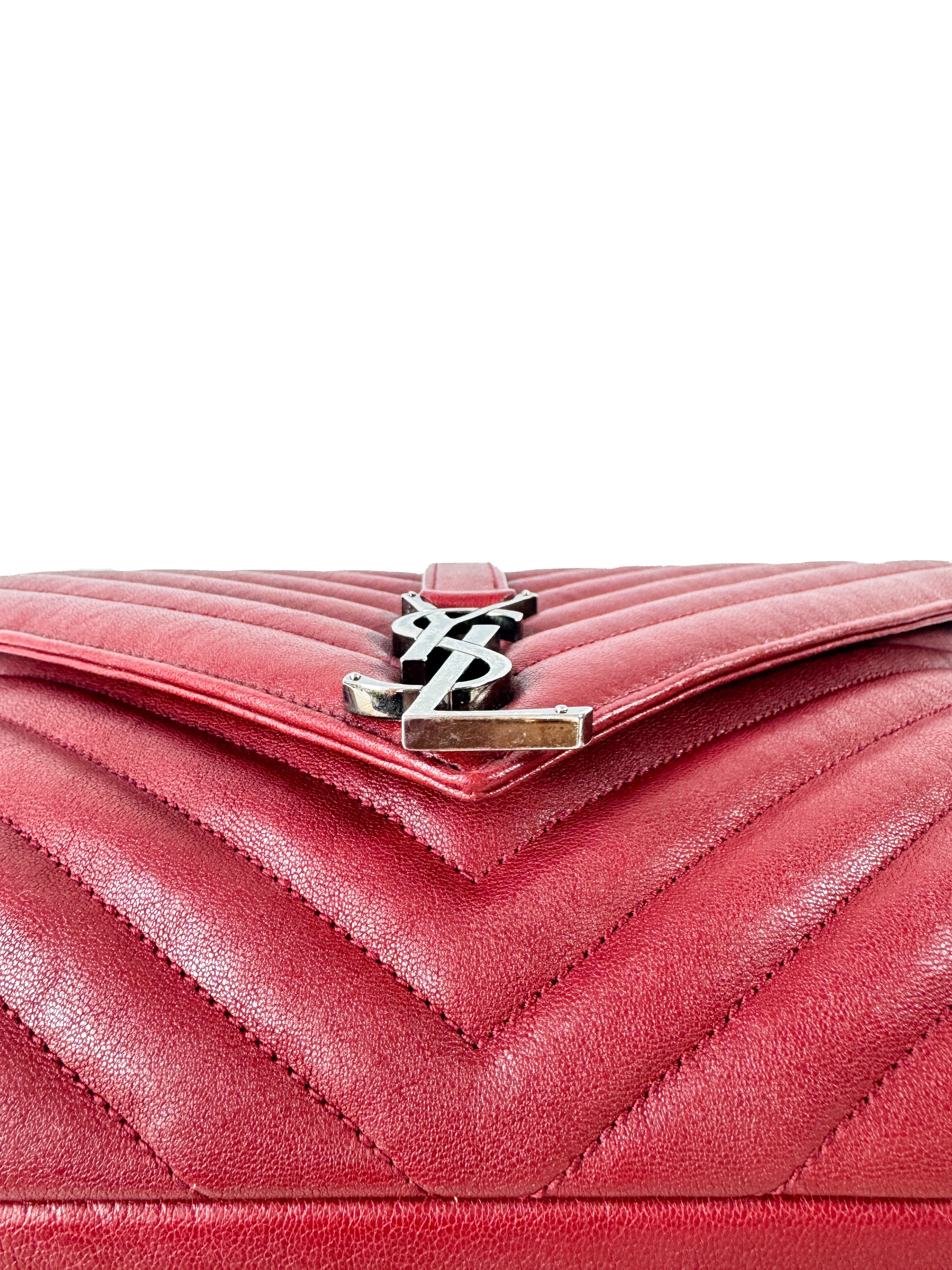 Saint Laurent red leather large College shoulder bag IDN-392738-0717