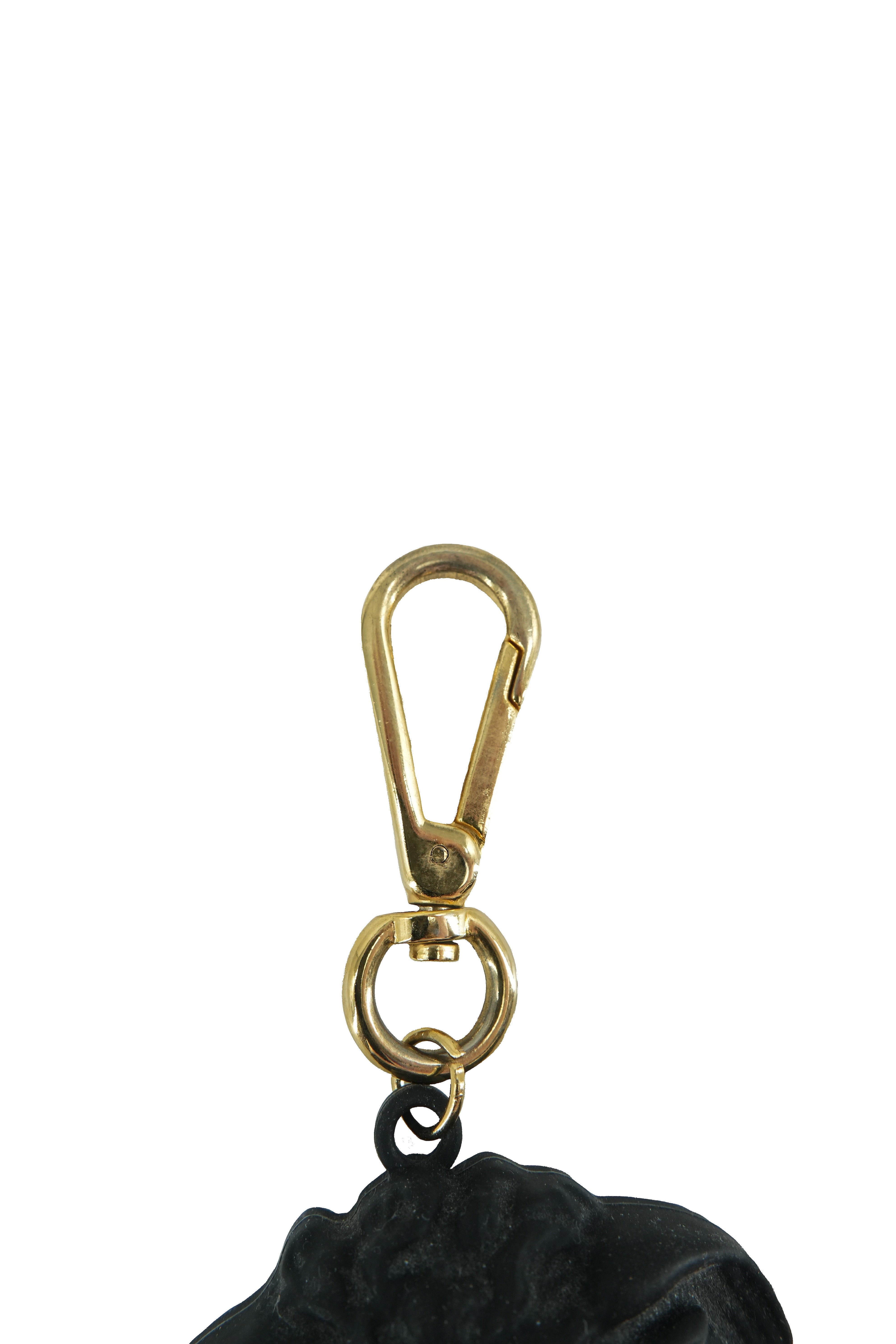 Versace black rubber Medusa key chain
