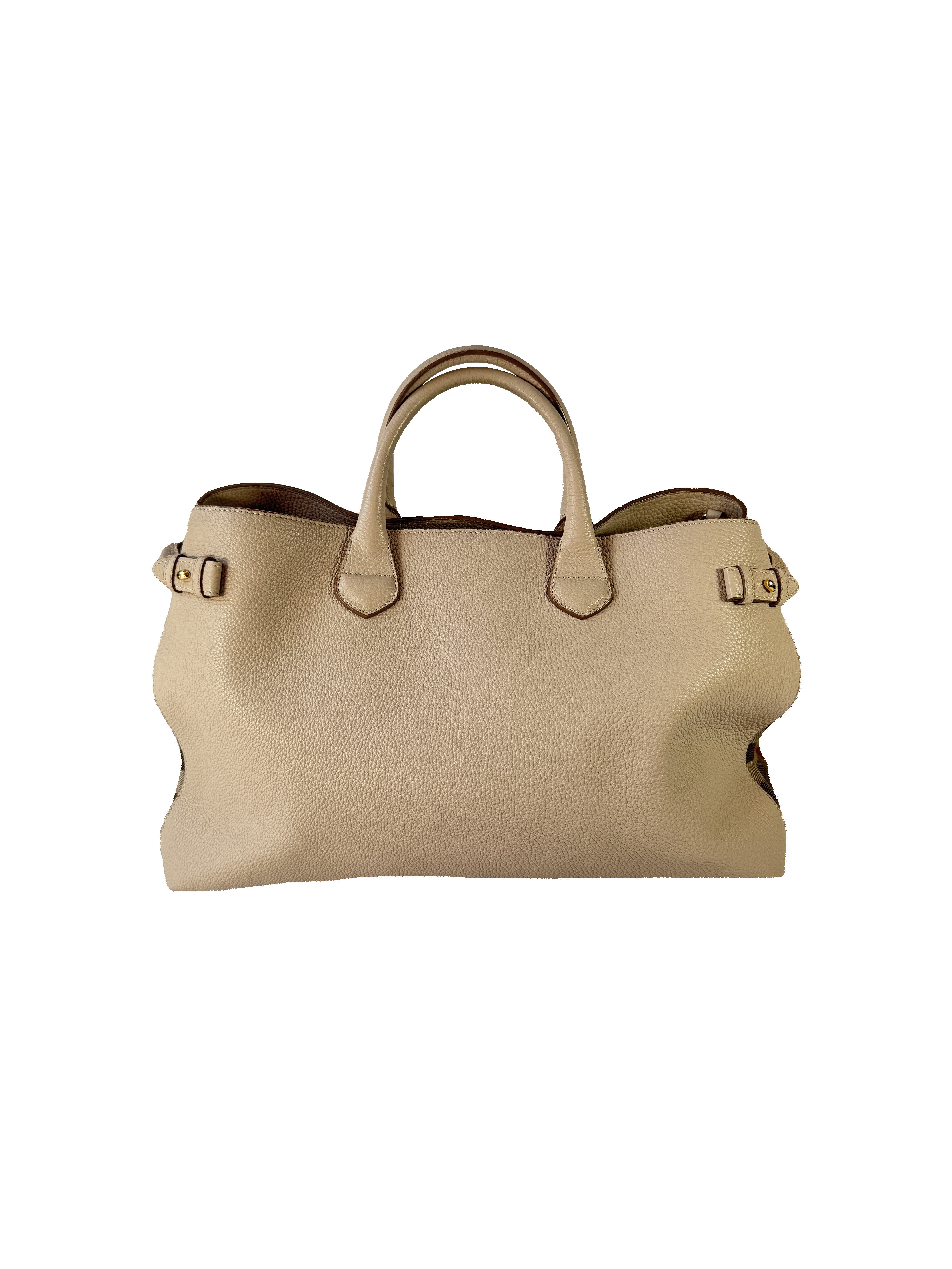 Burberry beige Nova Check Banner satchel