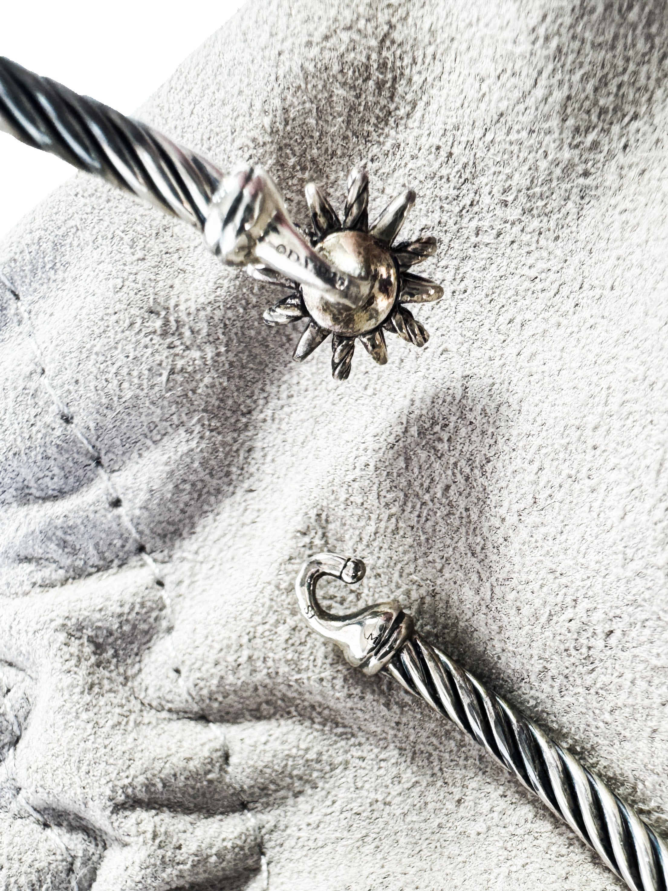 David Yurman sterling silver & diamond Starburst station bangle