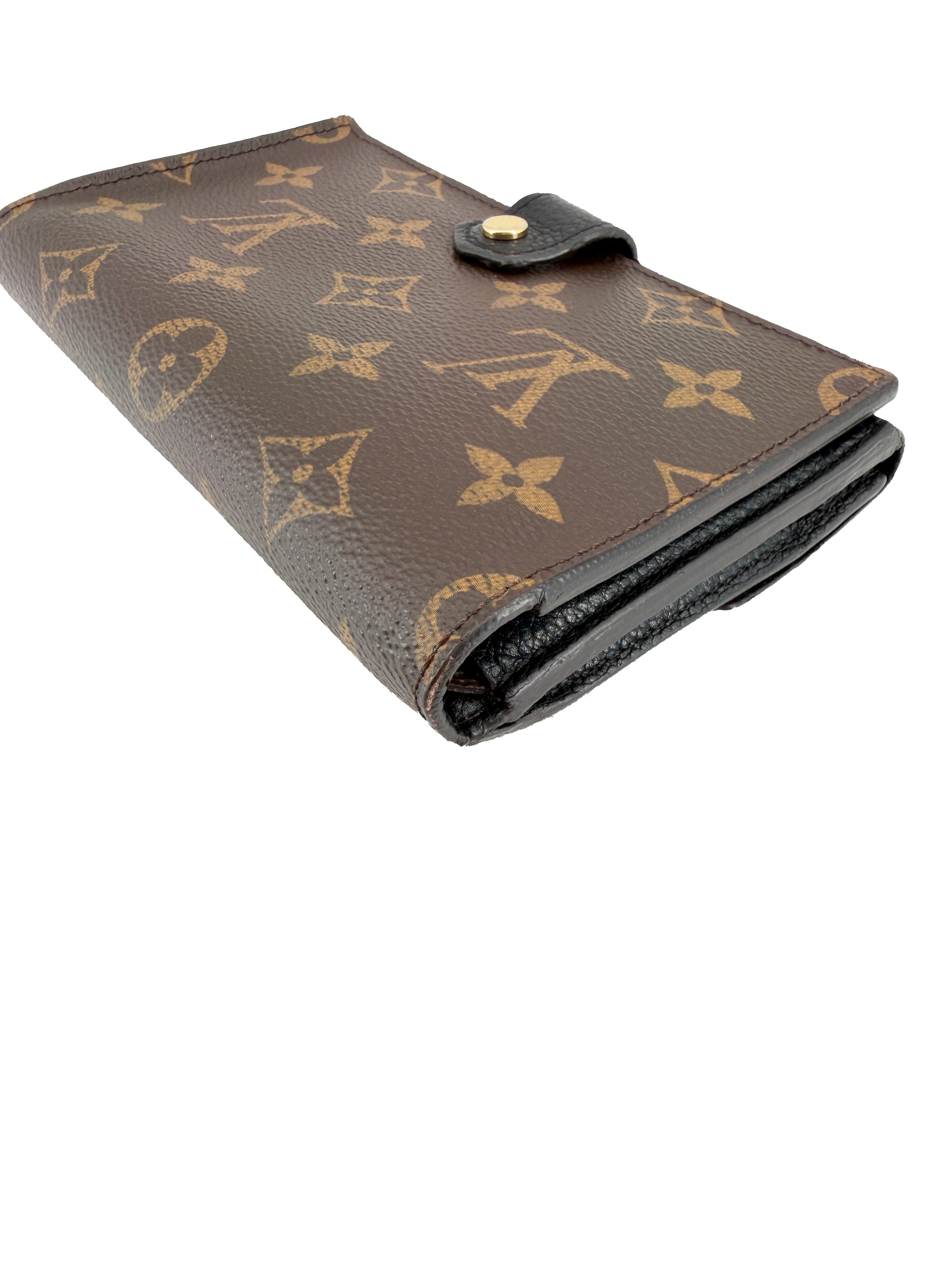 Louis Vuitton monogram black compact Pallas wallet CA5115