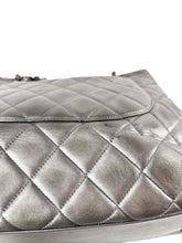 Chanel dark silver quilted large trendy shopping tote  21647644