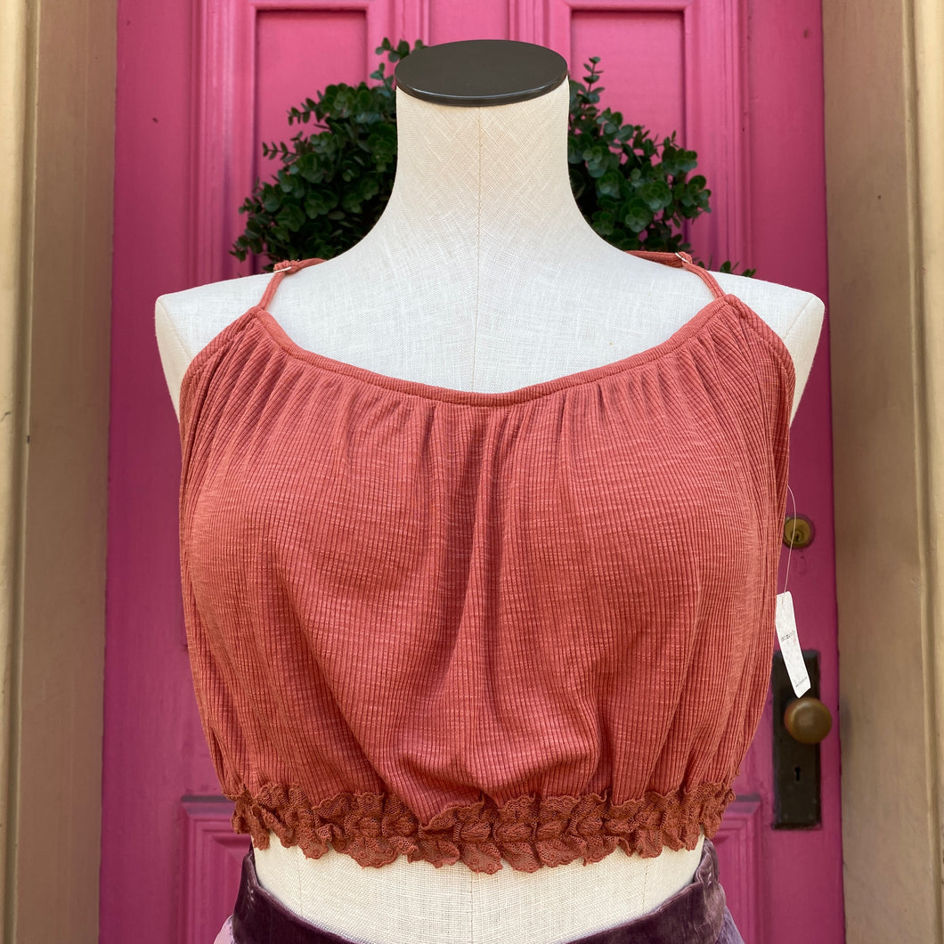 Intimately Free People orange cropped tank size M NWT