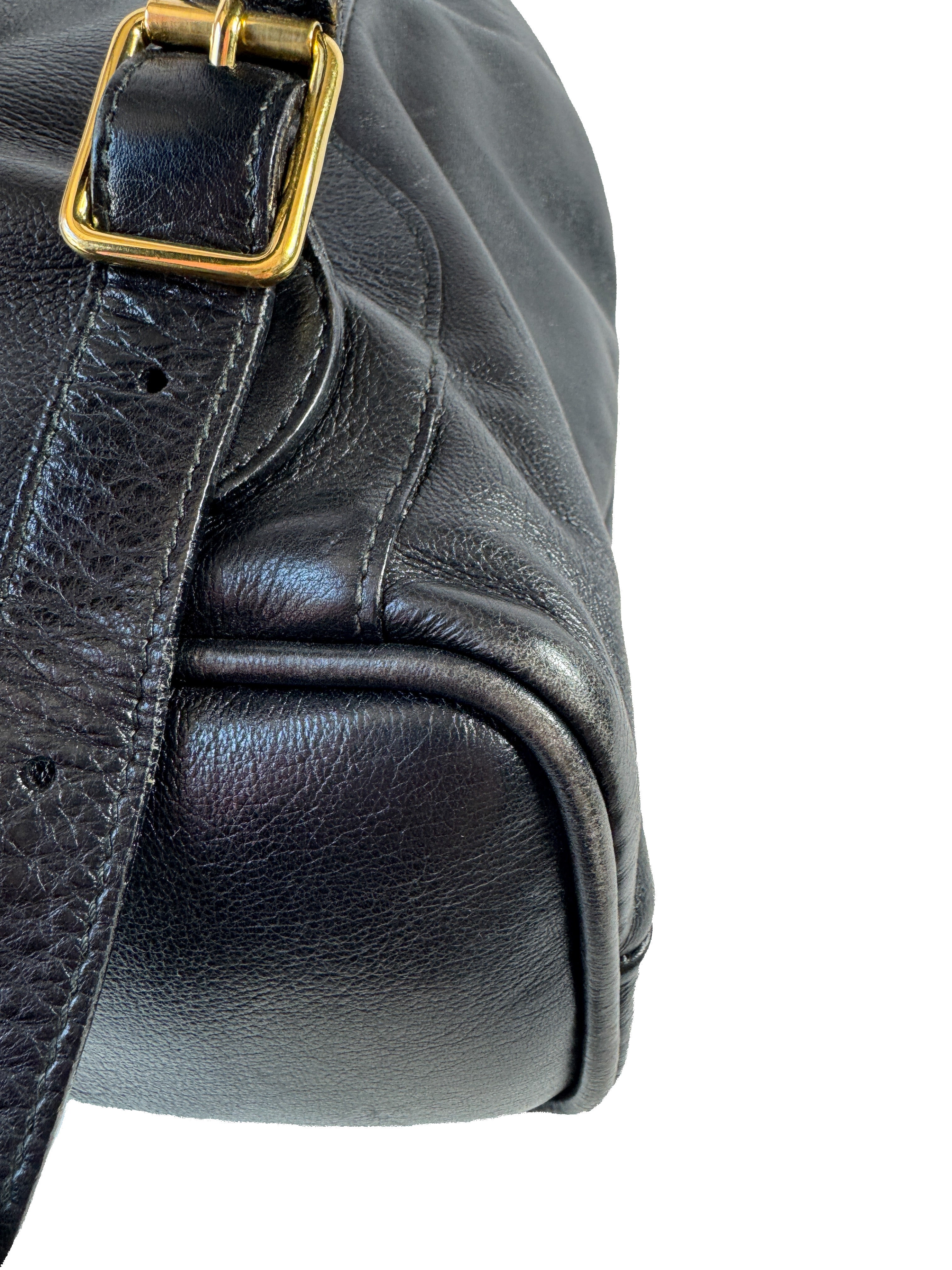 Gucci black Bamboo handle backpack 3580016