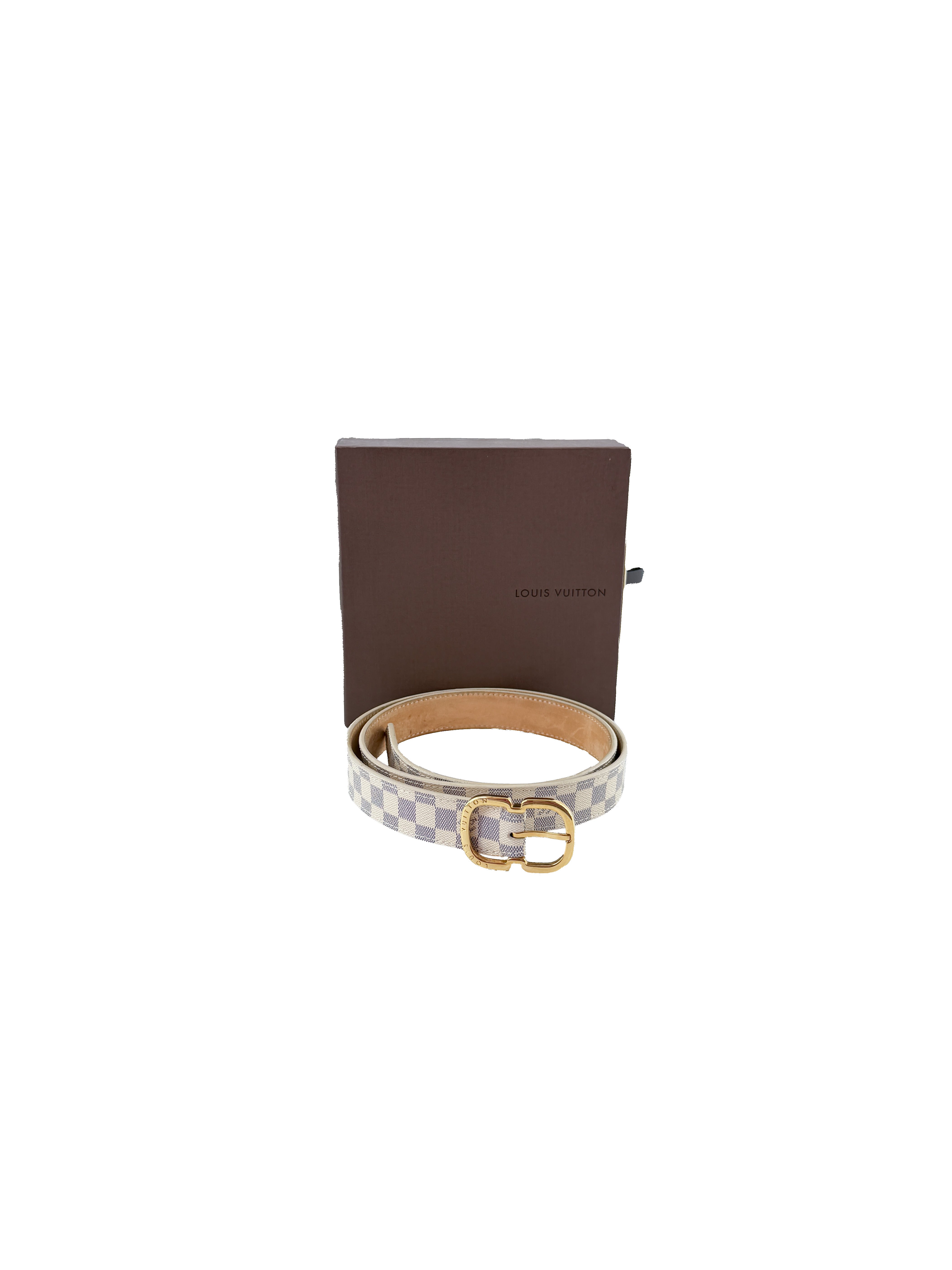Louis Vuitton damier azur belt size 90 CT4113