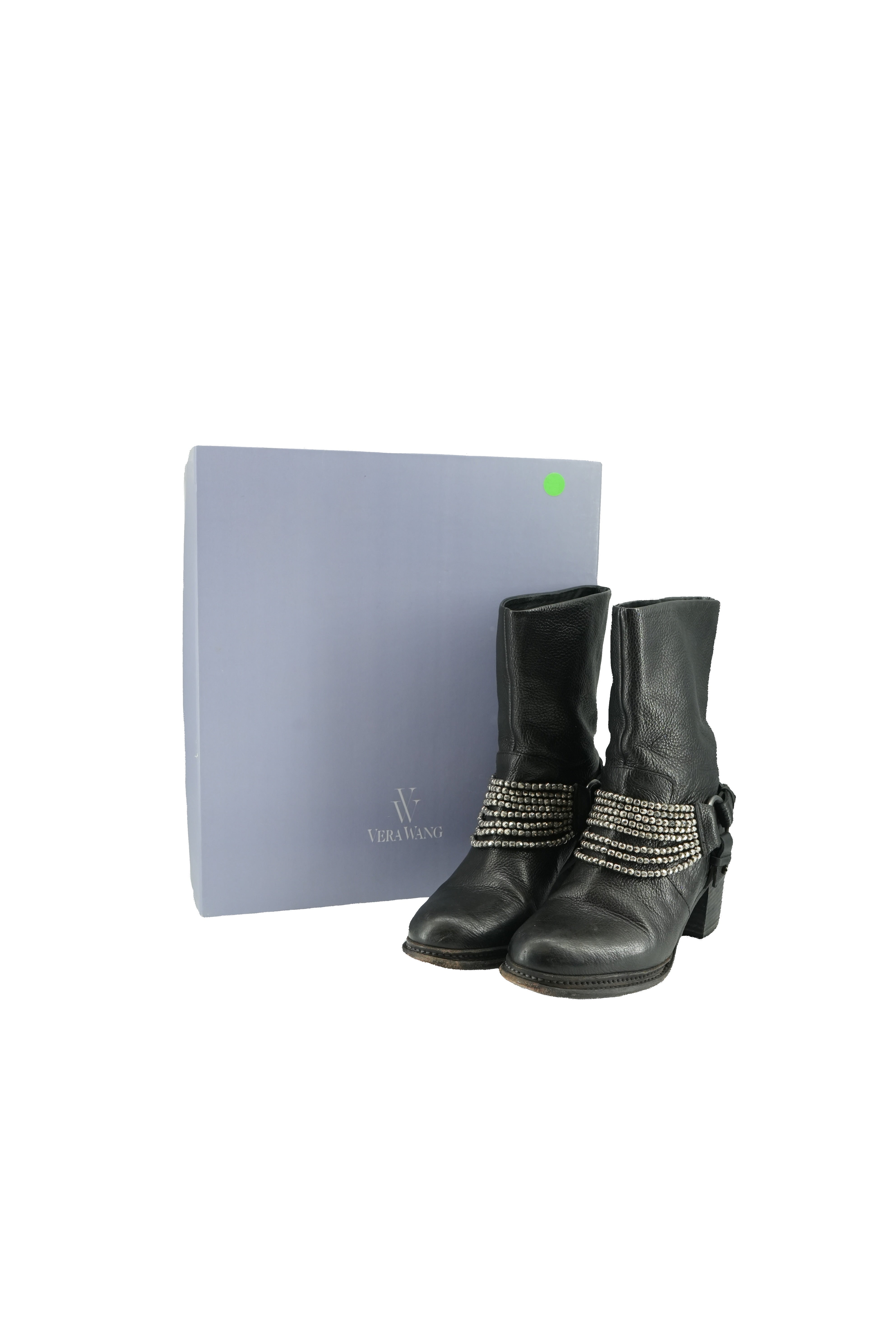 Vera Wang leather beaded accents moto boots size 7