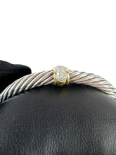 David Yurman Classic Cable Station Bracelet in sterling silver and 18k yellow gold with diamonds
