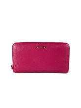 Fendi hot pink Elite leather zip around wallet