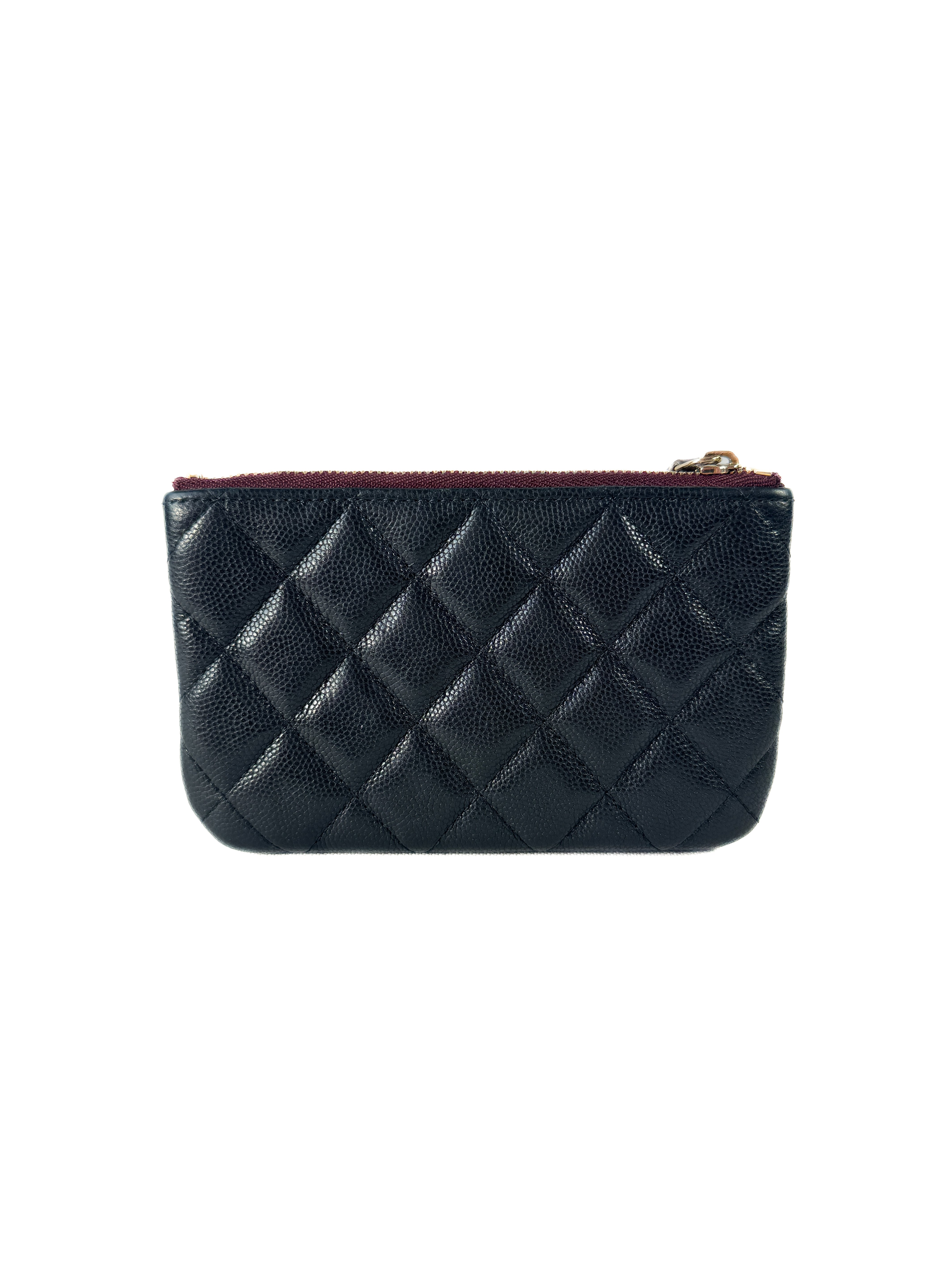 Chanel classic O case quilted caviar mini pouch 29396406