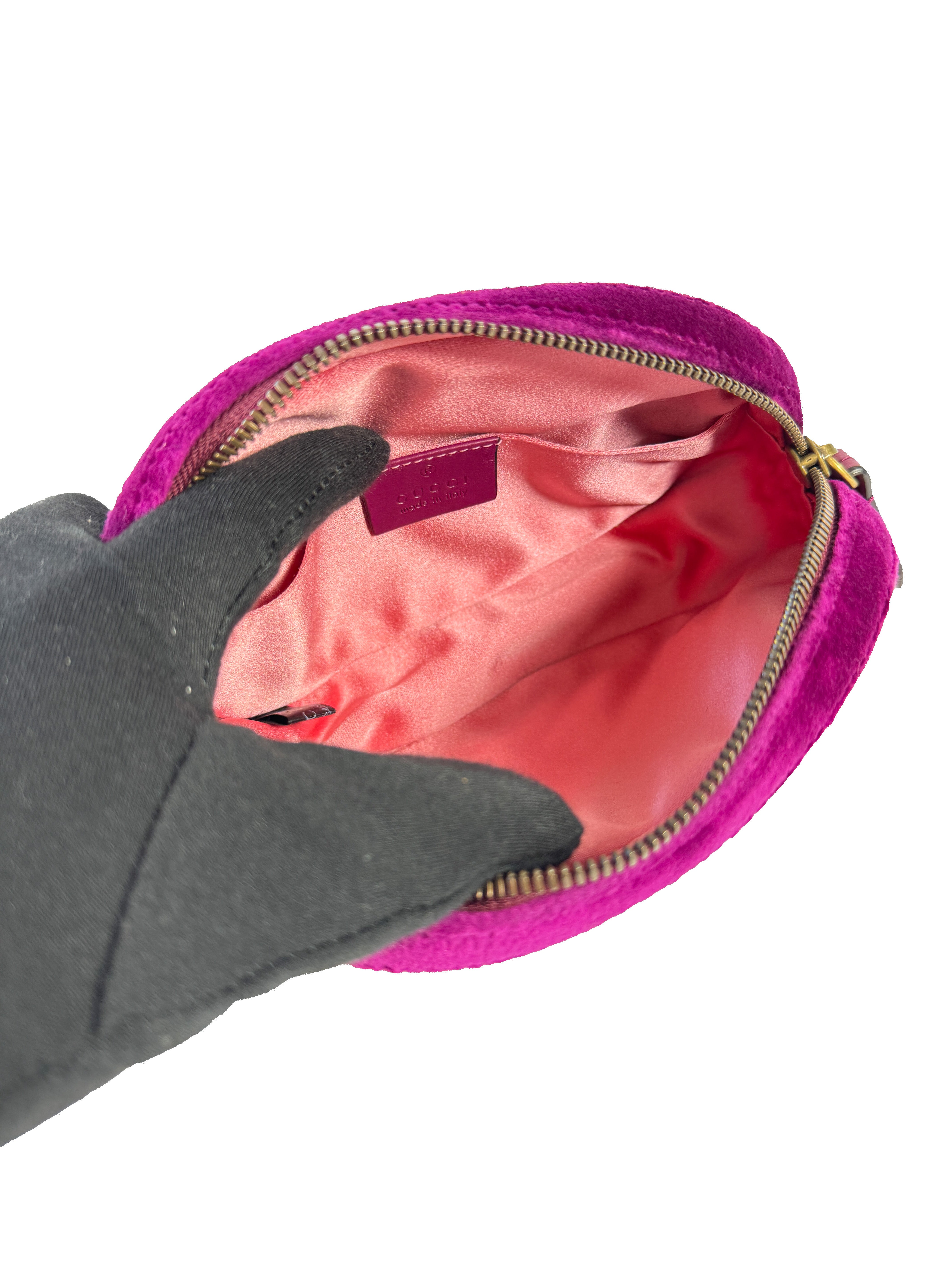 Gucci purple velvet Marmont belt bag 476434 493075