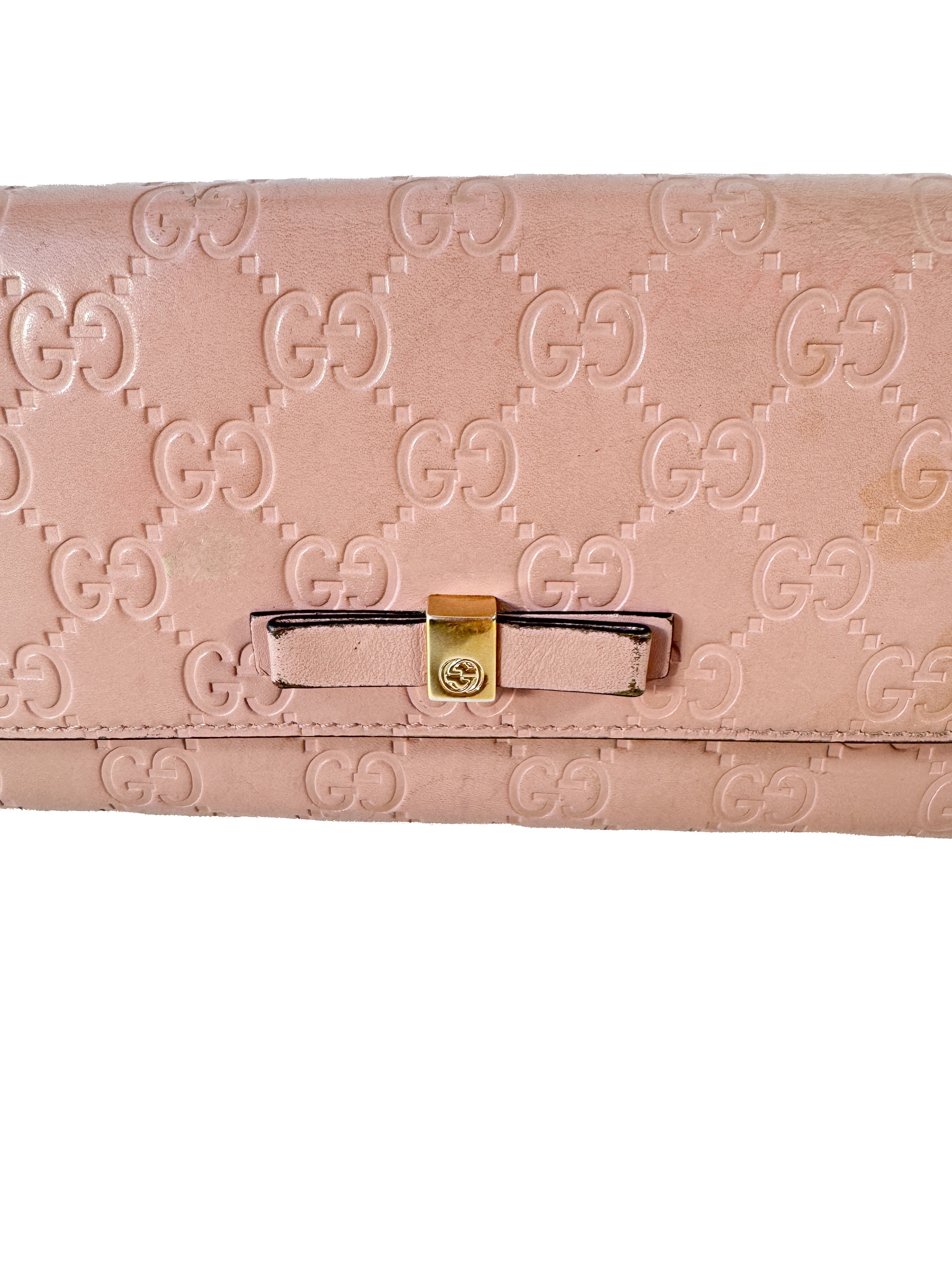 Gucci light pink Guccissima leather wallet 388679-2067