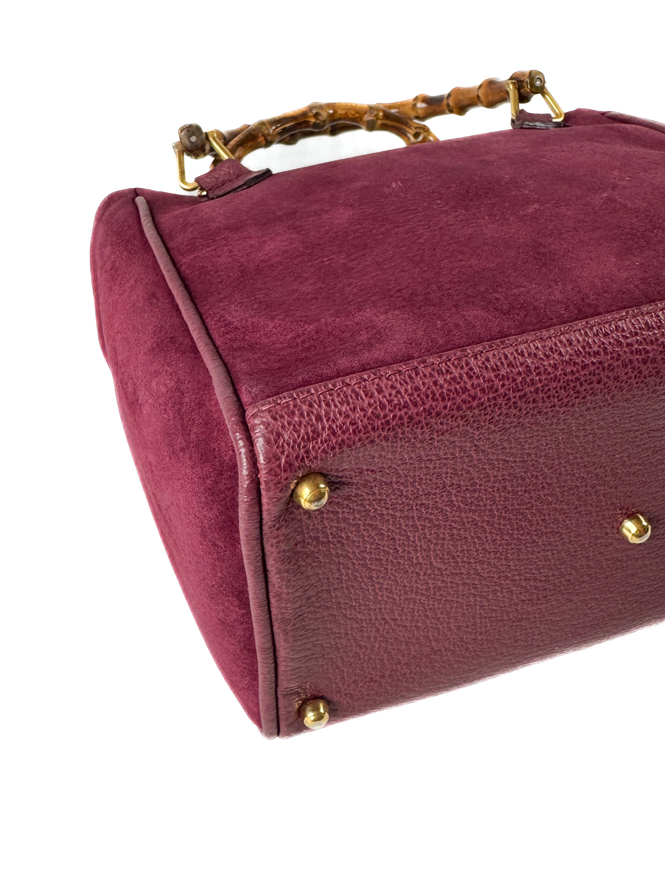 Gucci purple suede vintage Bamboo bag 000 123 0316
