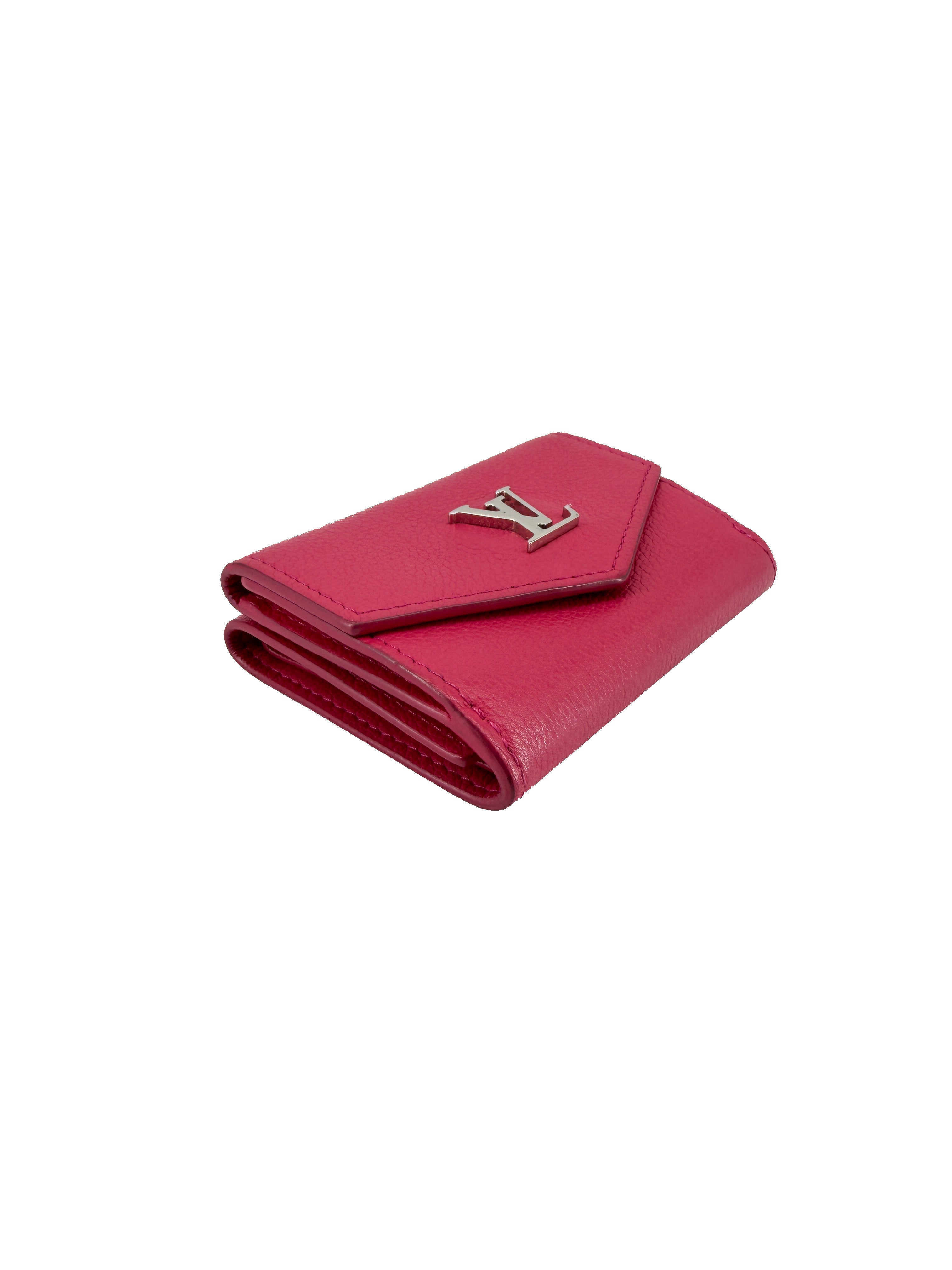 Louis Vuitton pink leather lockmini wallet UB3110