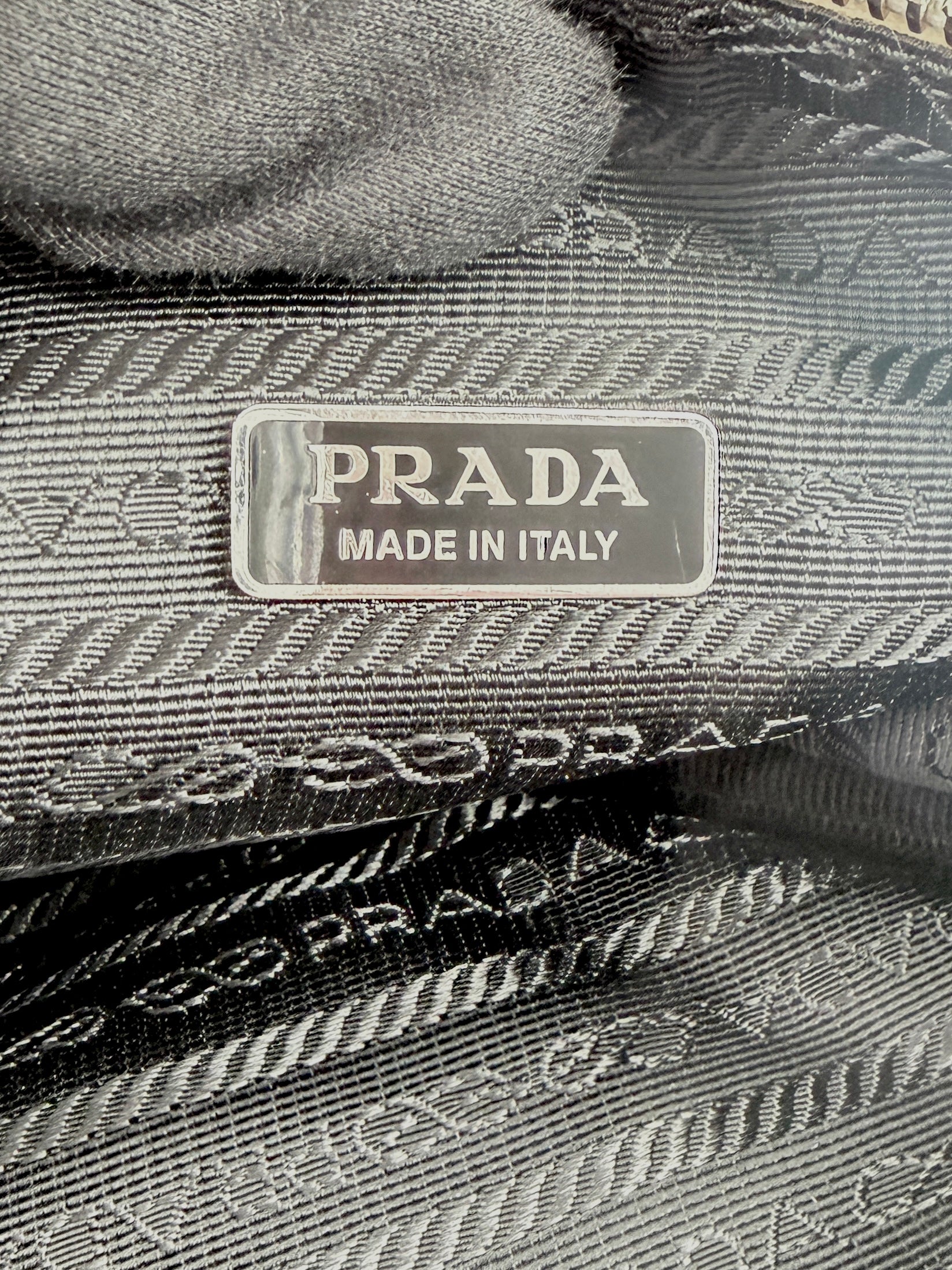 Prada white leather Triangle bag 42