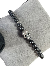David Yurman sterling silver black onyx skull bracelet
