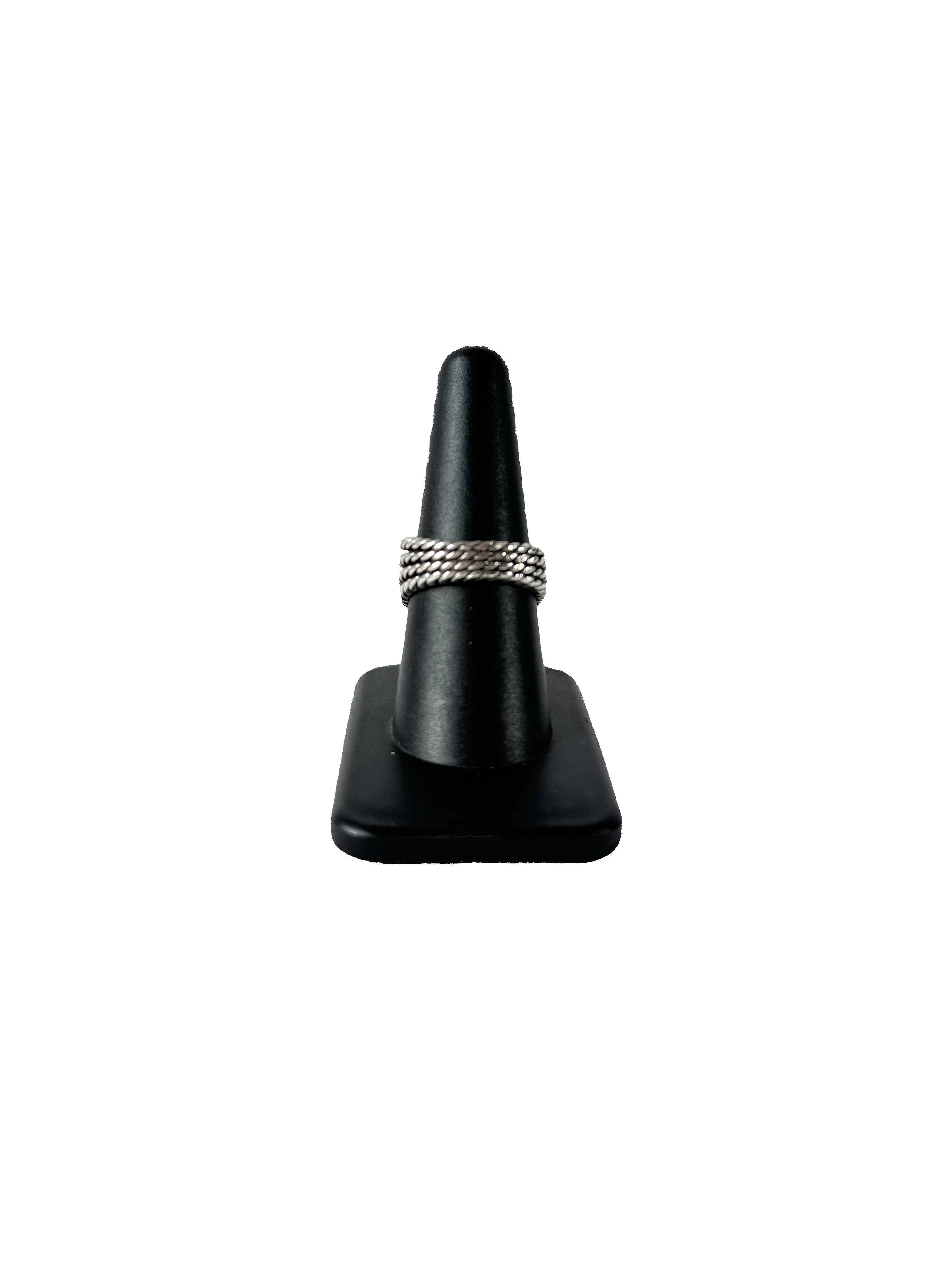 David Yurman sterling silver diamond 16MM wheaton ring