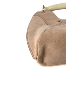 Yves Saint Laurent blush pink suede Mombasa horn mini bag