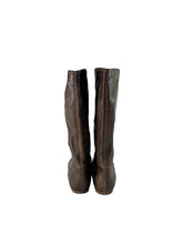Prada brown leather perforated boots size 38 3W5203