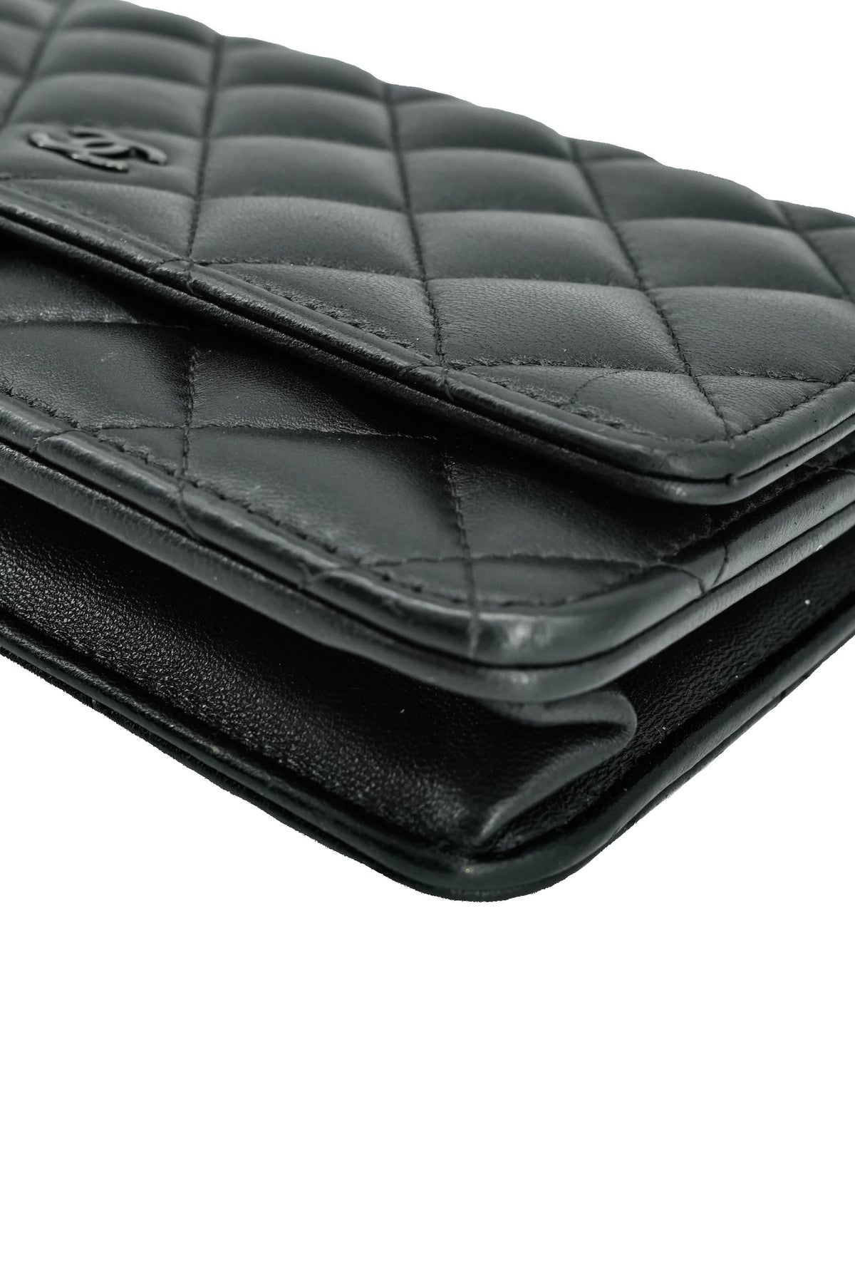 Chanel black quilted So Black classic wallet on chain KN15TKNK