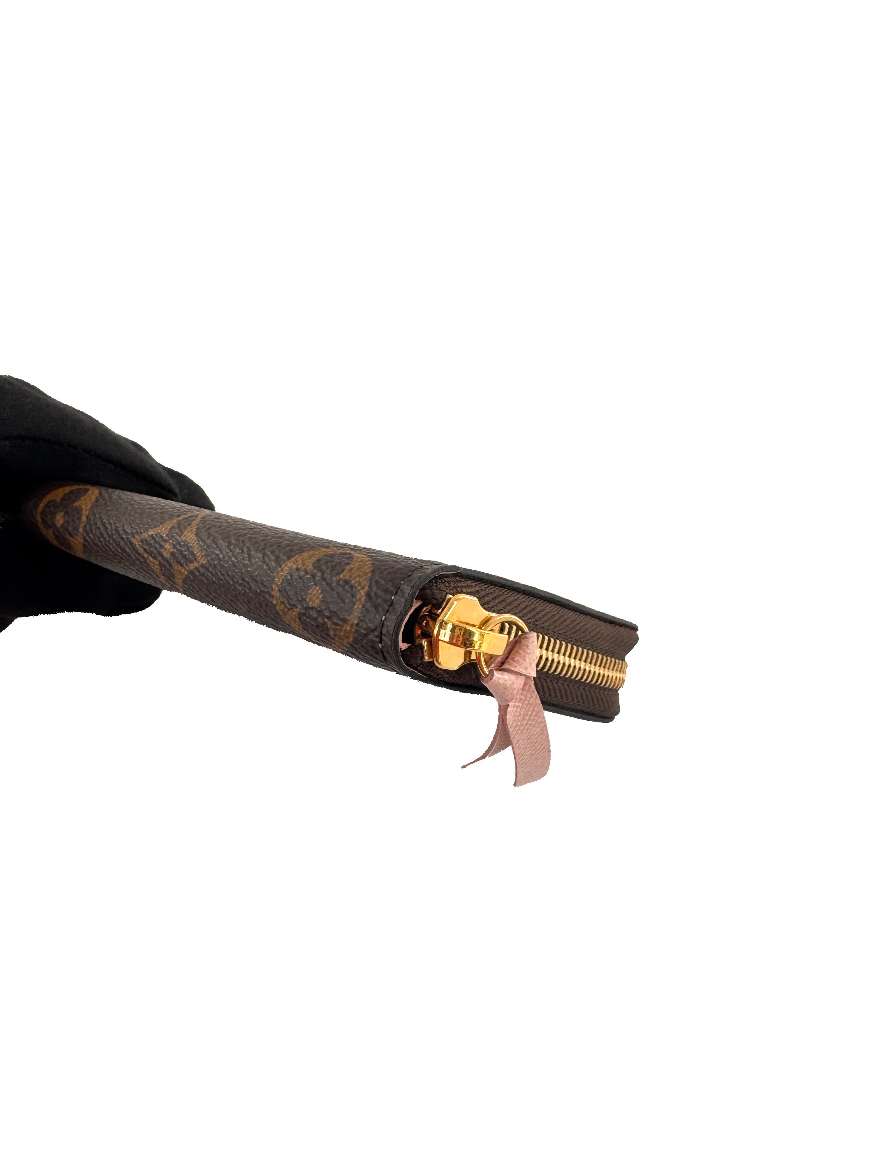 Louis Vuitton monogram Clemence wallet rose ballerine NFC