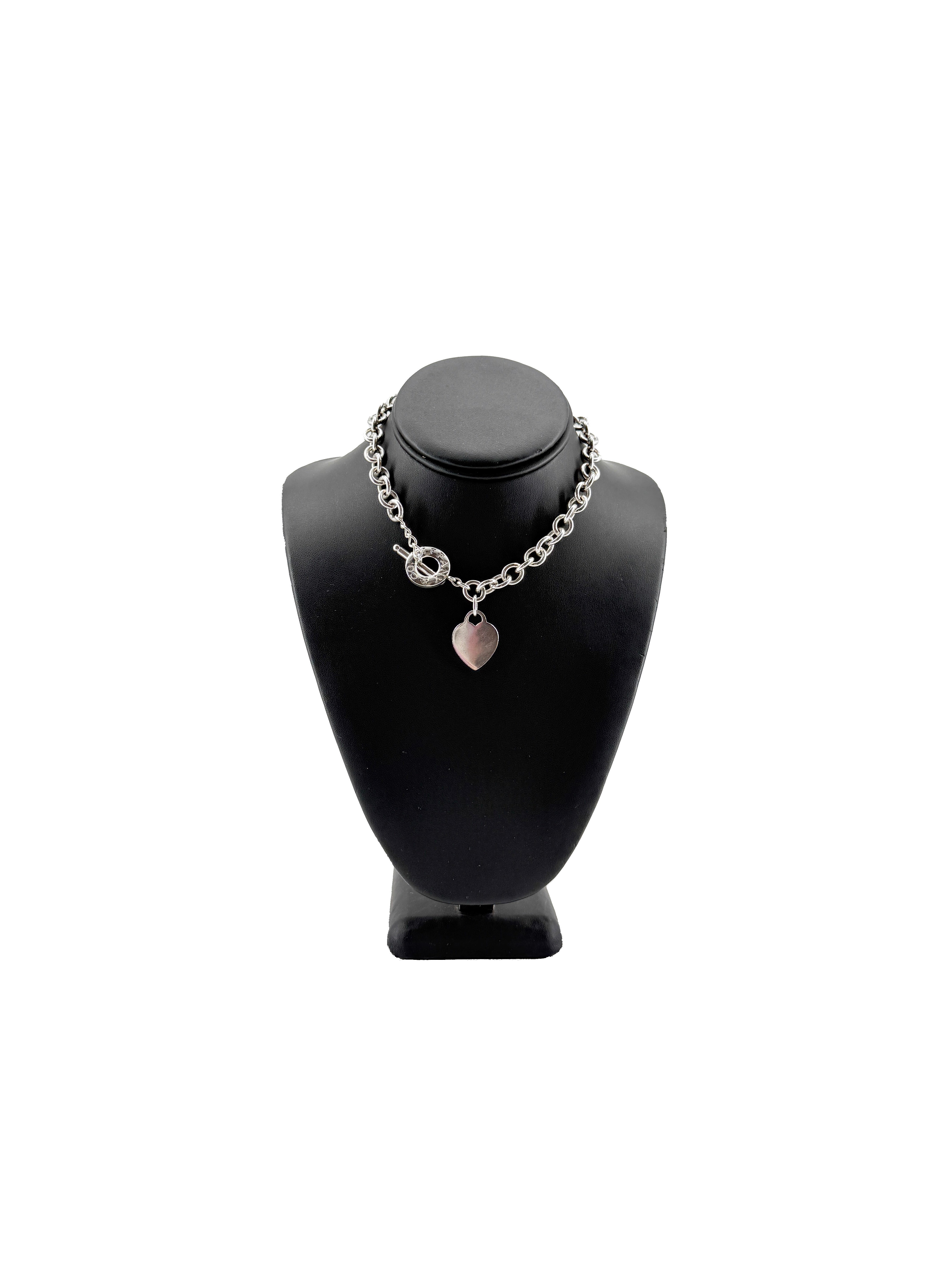 Tiffany & Co sterling silver heart toggle necklace