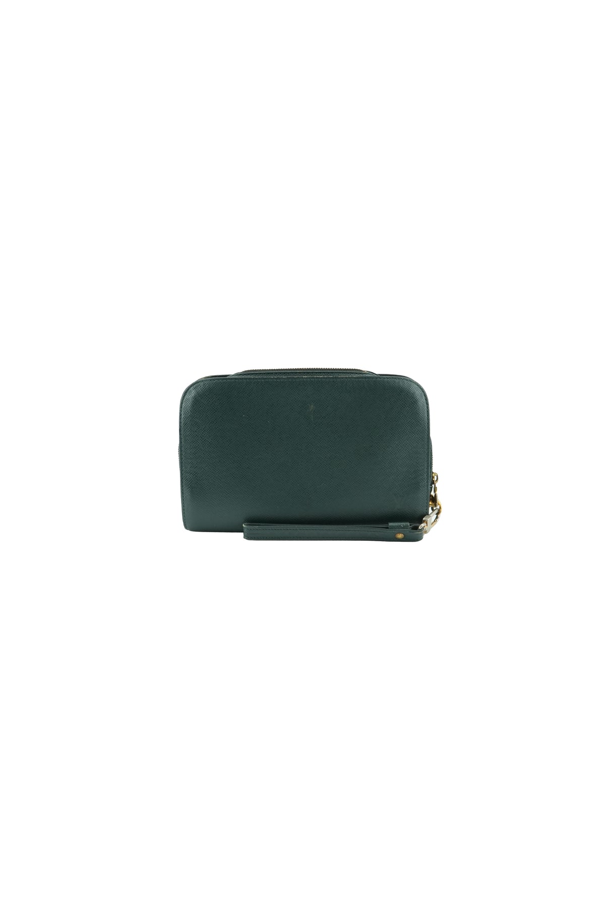 Louis Vuitton green Baikal Taiga leather wristlet/clutch VI0957