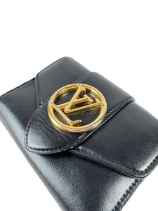 Louis Vuitton black Pont 9 compact wallet TH4250