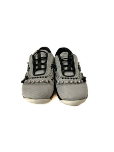 Prada light gray embellished sneakers size 38.5