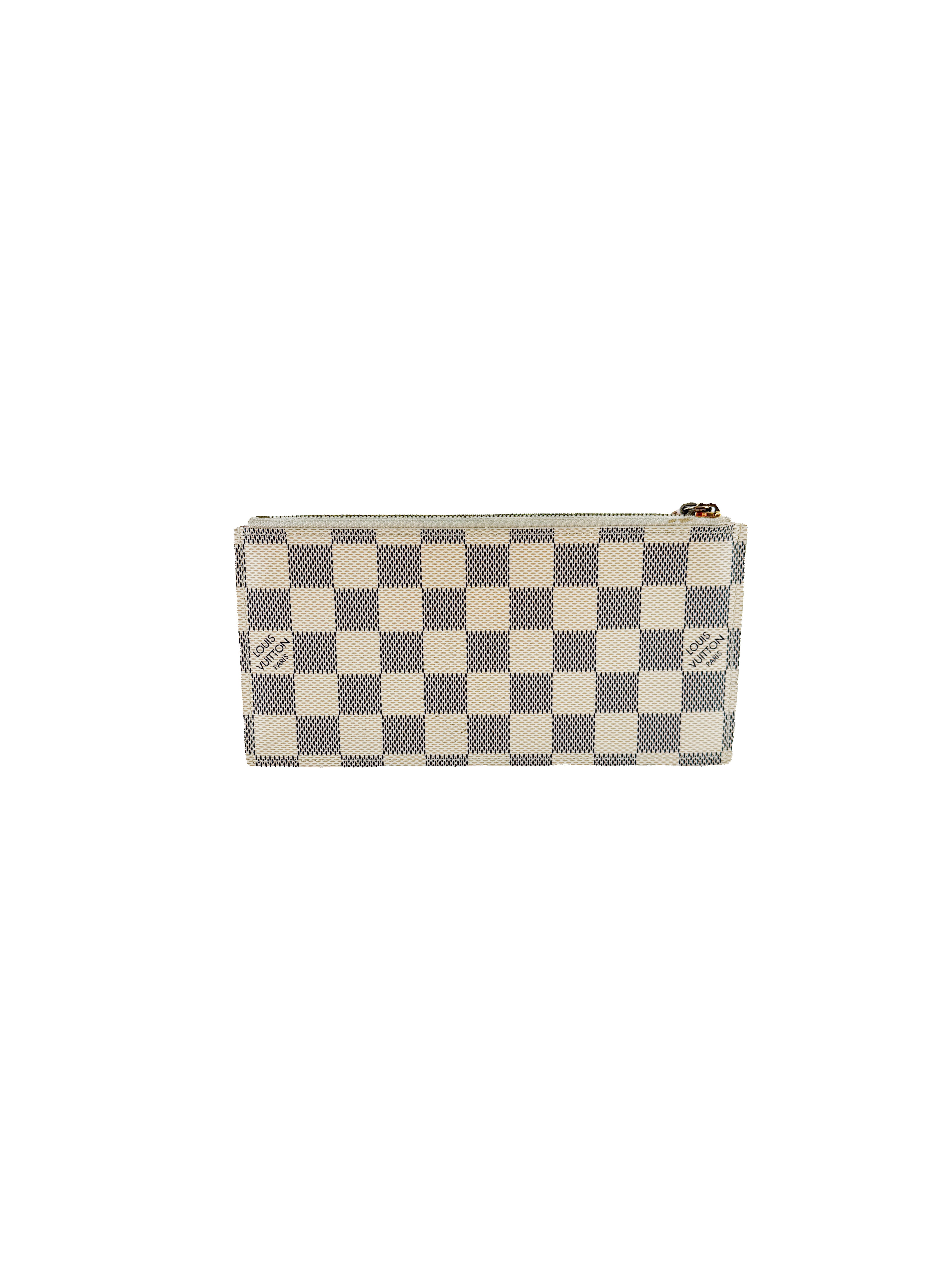Louis Vuitton damier azur pochette Felicie chain wallet rose ballerine w/ inserts MI1250