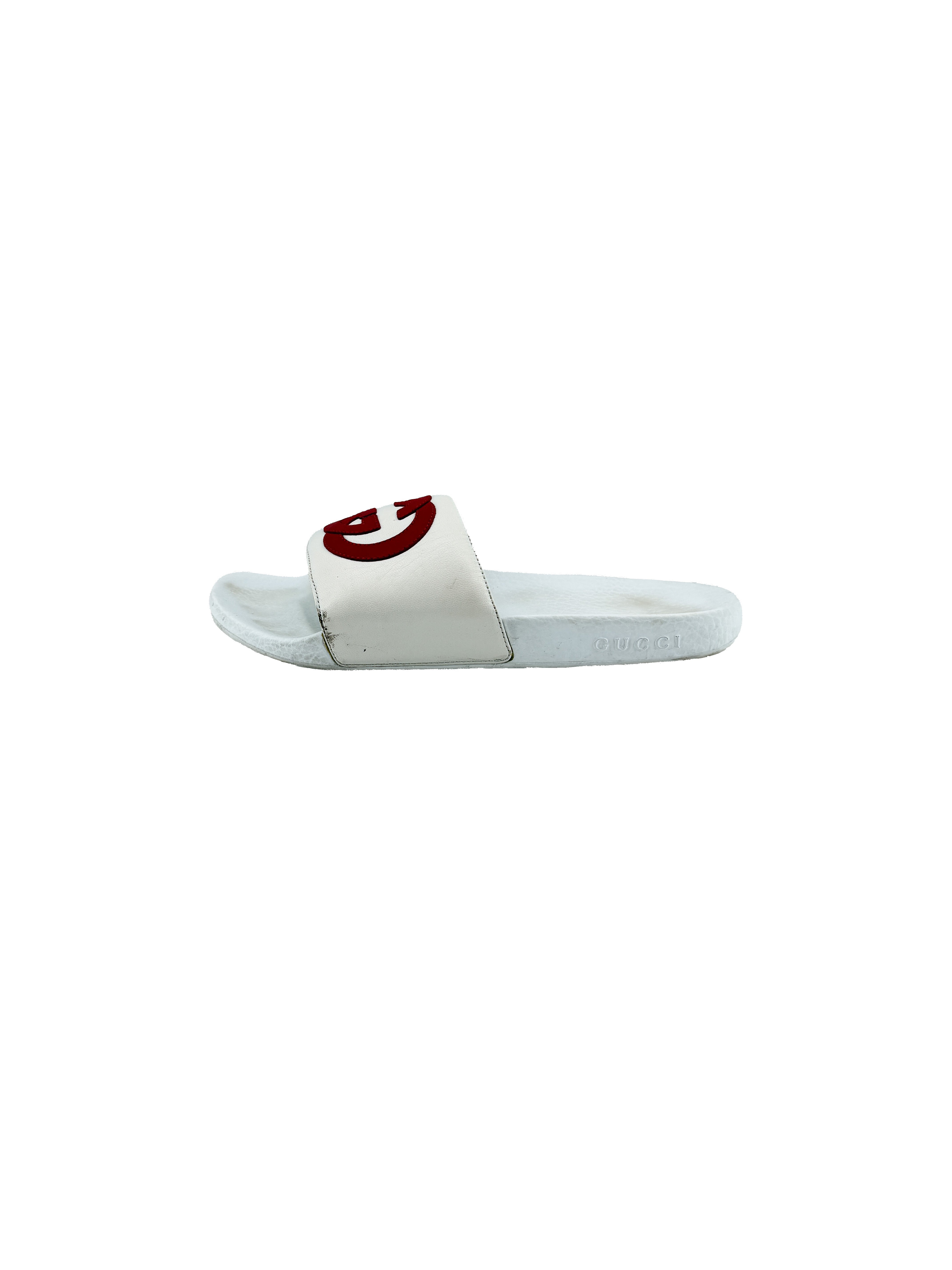 Gucci white red slides size 39 *as is*