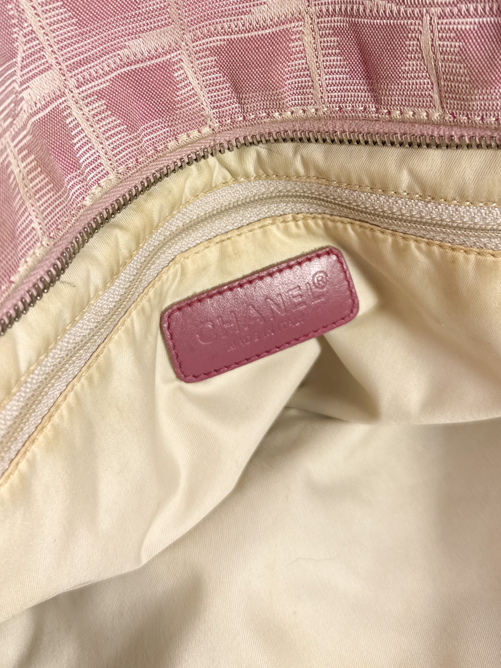 Chanel pink nylon travel line tote 6832897