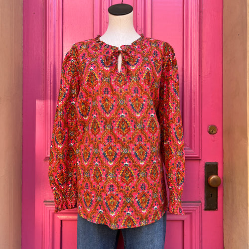 Talbots pink multicolor paisley top size 2X