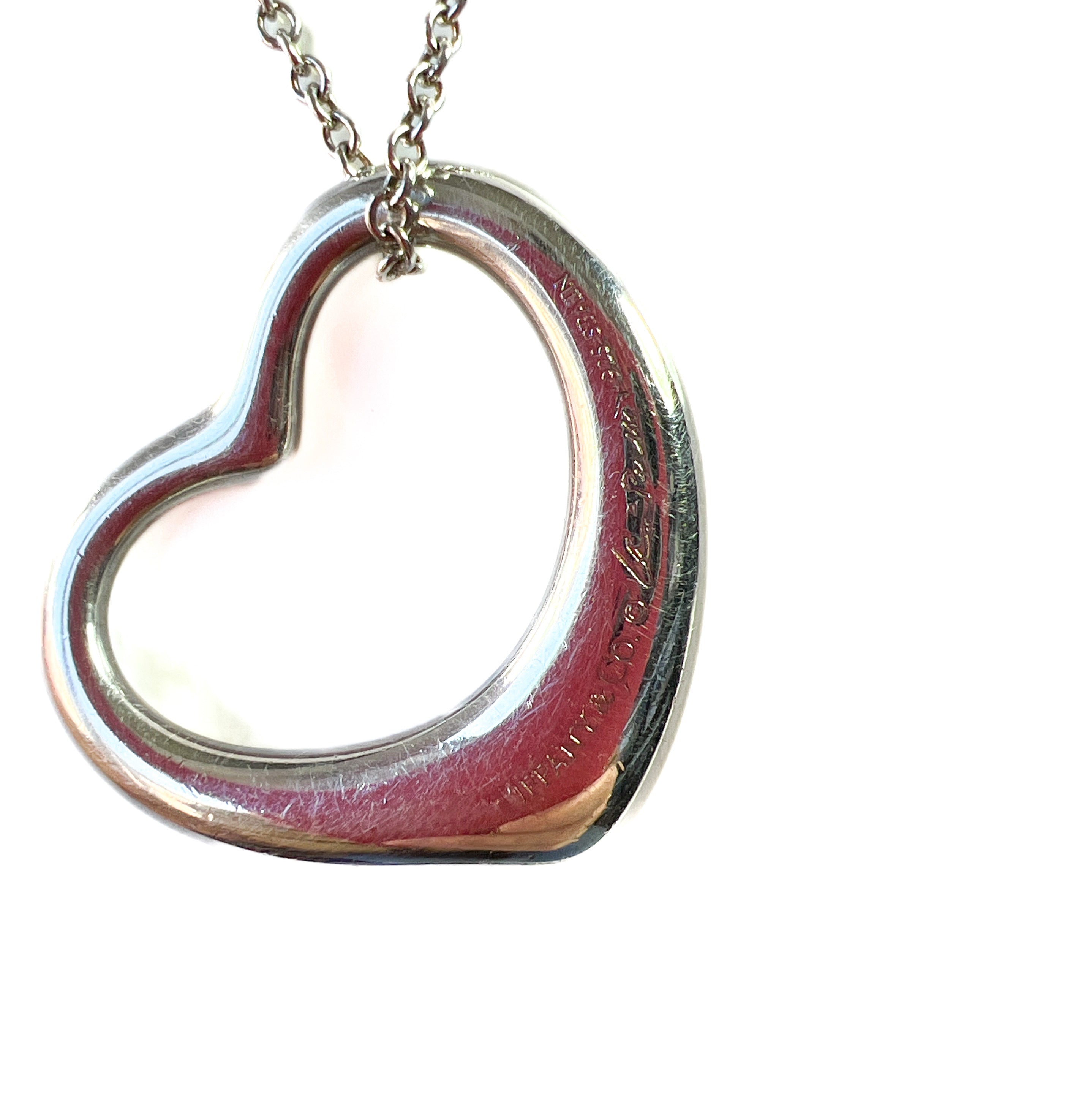 Tiffany & Co Elsa Peretti 27mm open heart pendant necklace